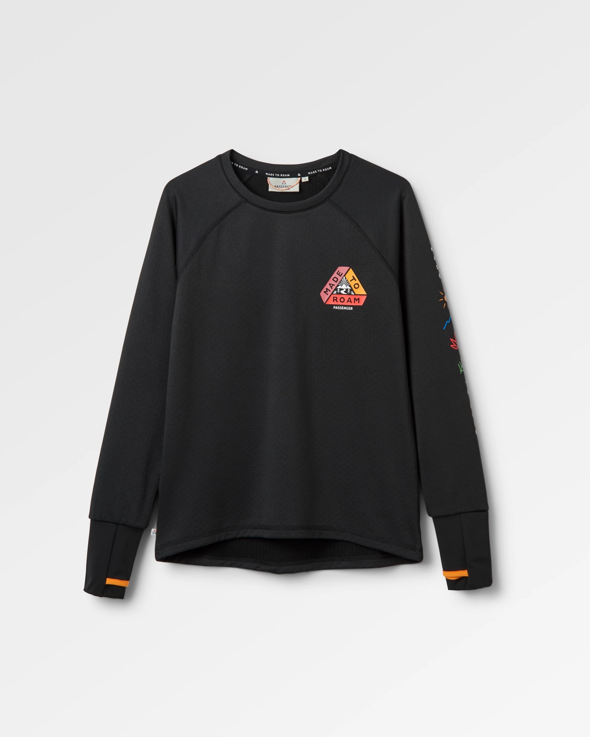Atlantis Recycled Base Layer LS T-Shirt - Black - Flatlay