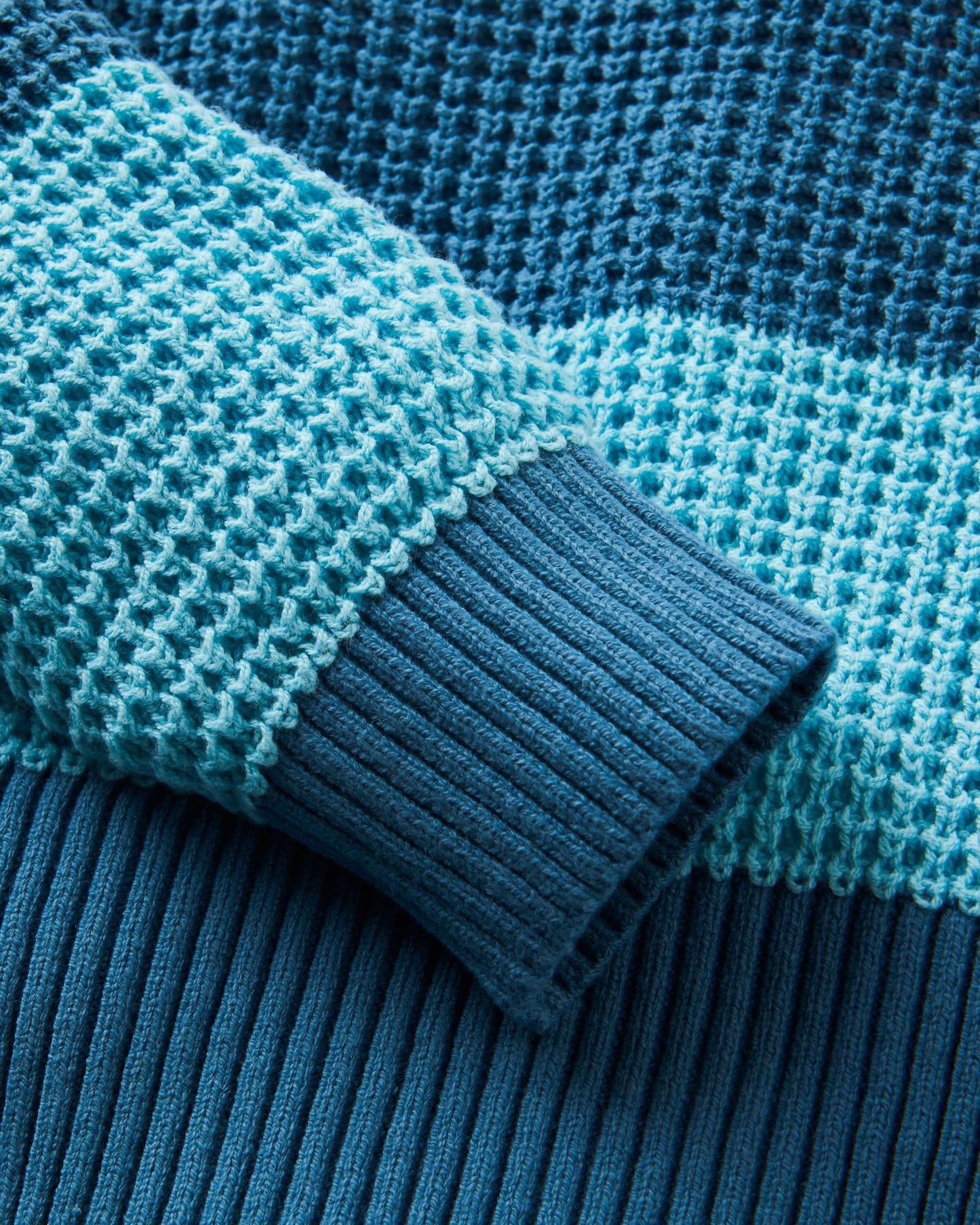Reflection Stripey Jumper - Stormy Blue/Retro Blue - Flatlay