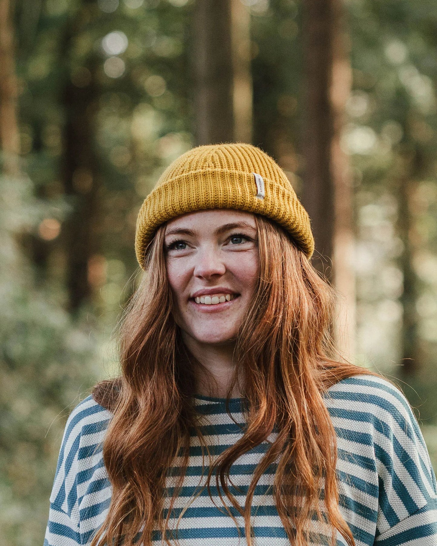 Compass Recycled Beanie - Mustard Yellow - Lifestyle - Female