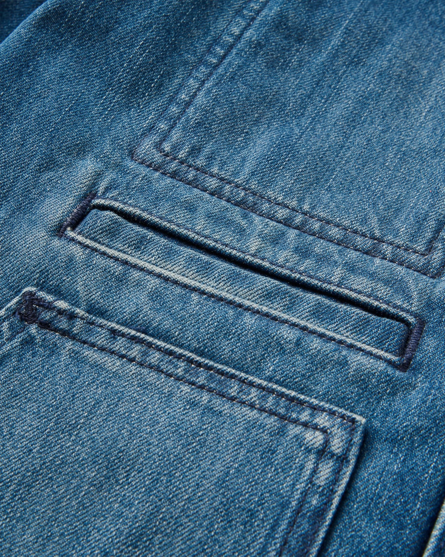 Vantage Lined Denim Jacket - Mid Wash Denim - Flatlay
