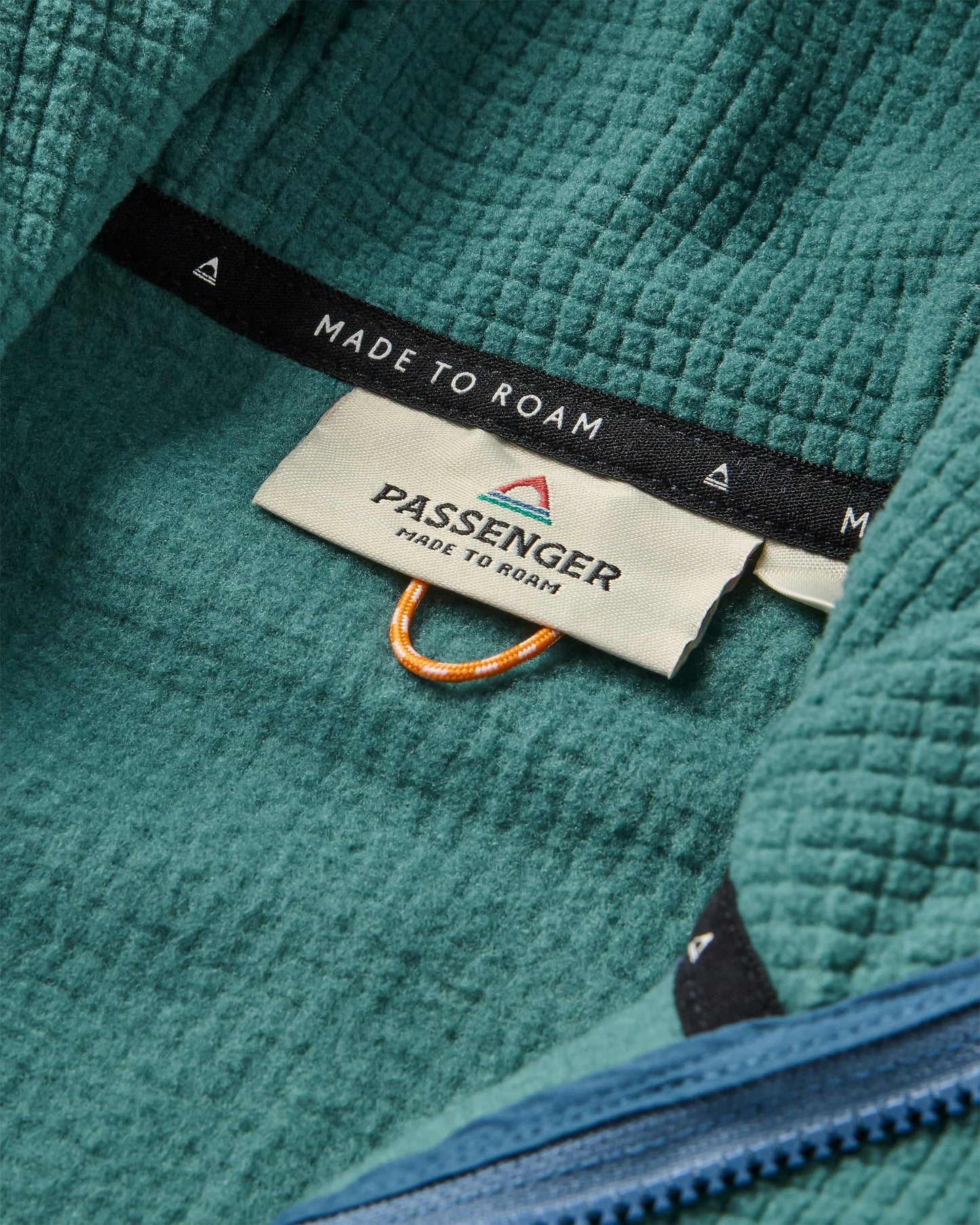 Forestscape Recycled Fleece Hoodie - Deep Ocean - Flatlay