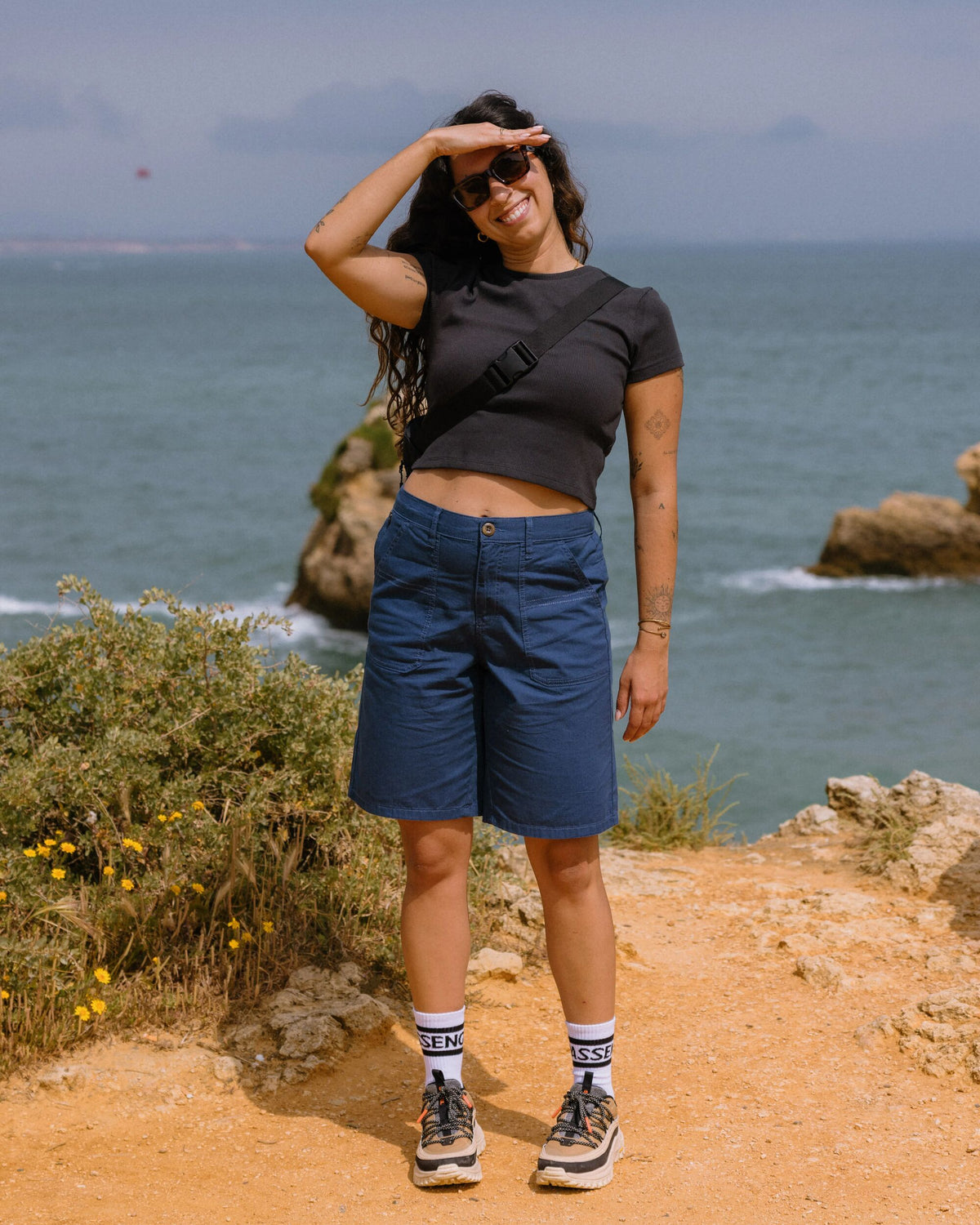 Lani Light Cotton Short - Dark Denim - Lifestyle