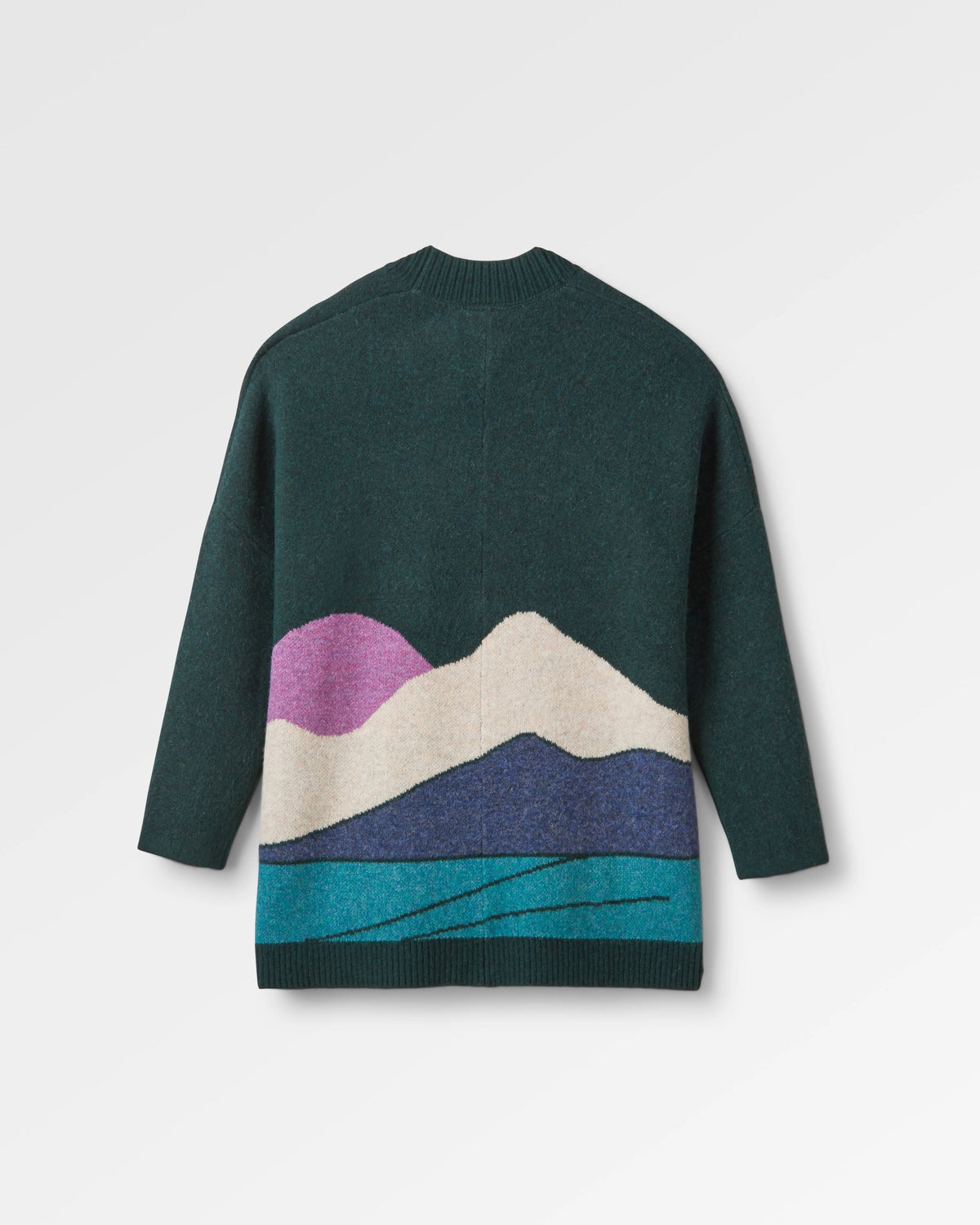 Vista Recycled Knitted Cardigan - Rain Forest - Flatlay
