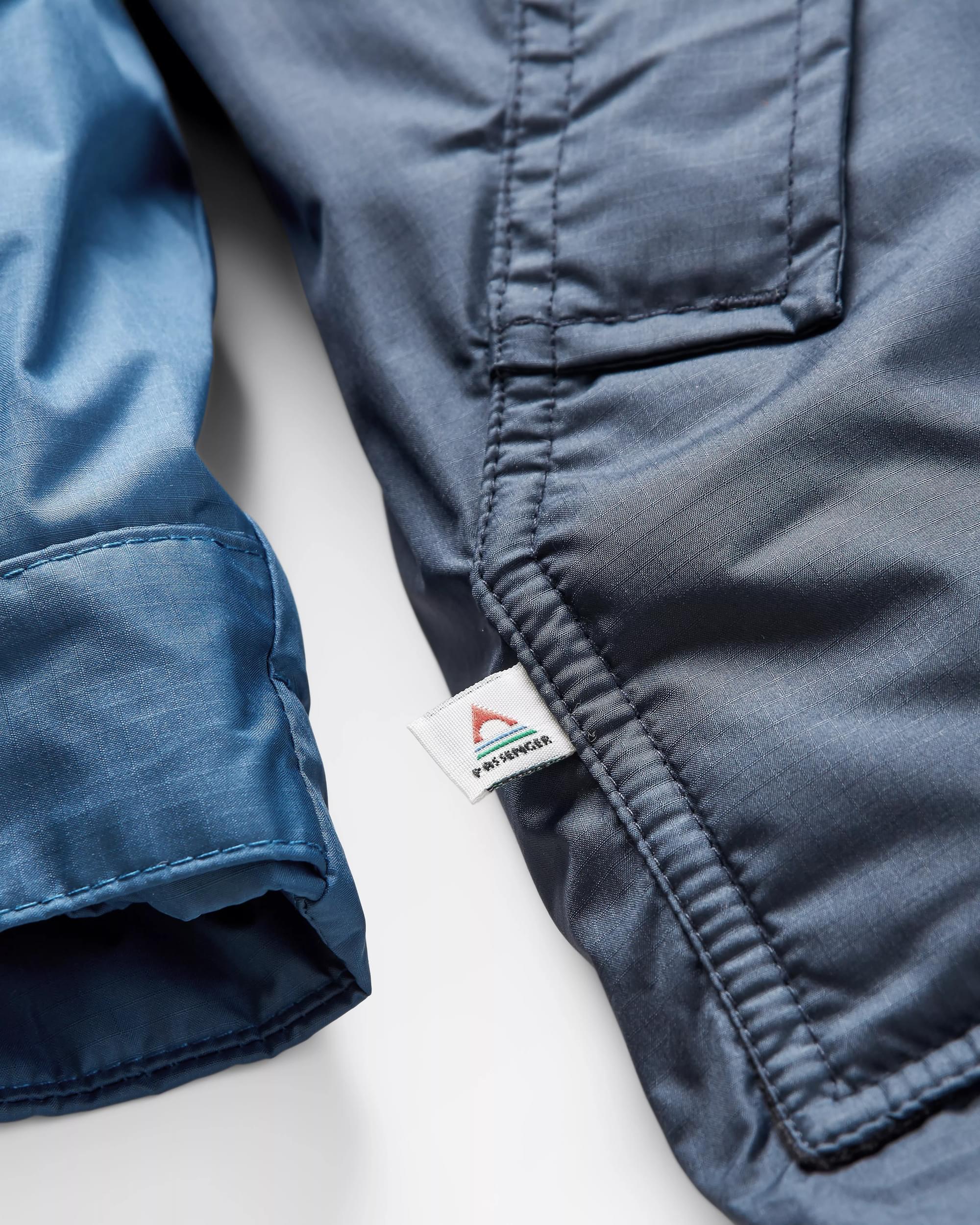 Waves Recycled Sherpa-Lined Changing Robe - Dark Denim/ Deep Navy - Flatlay