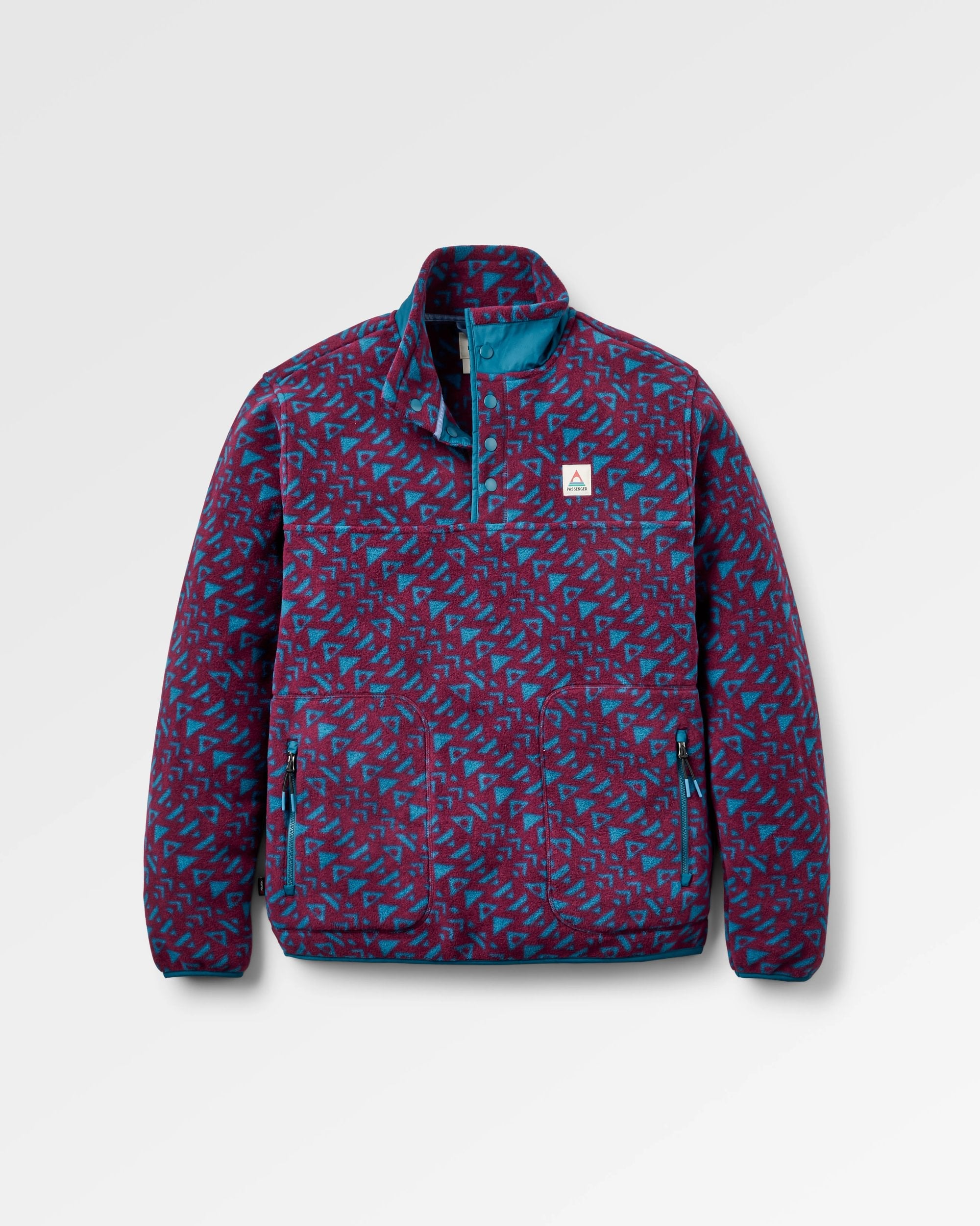 Dusk Polar Fleece - Diagonal Geo Fig - Flatlay