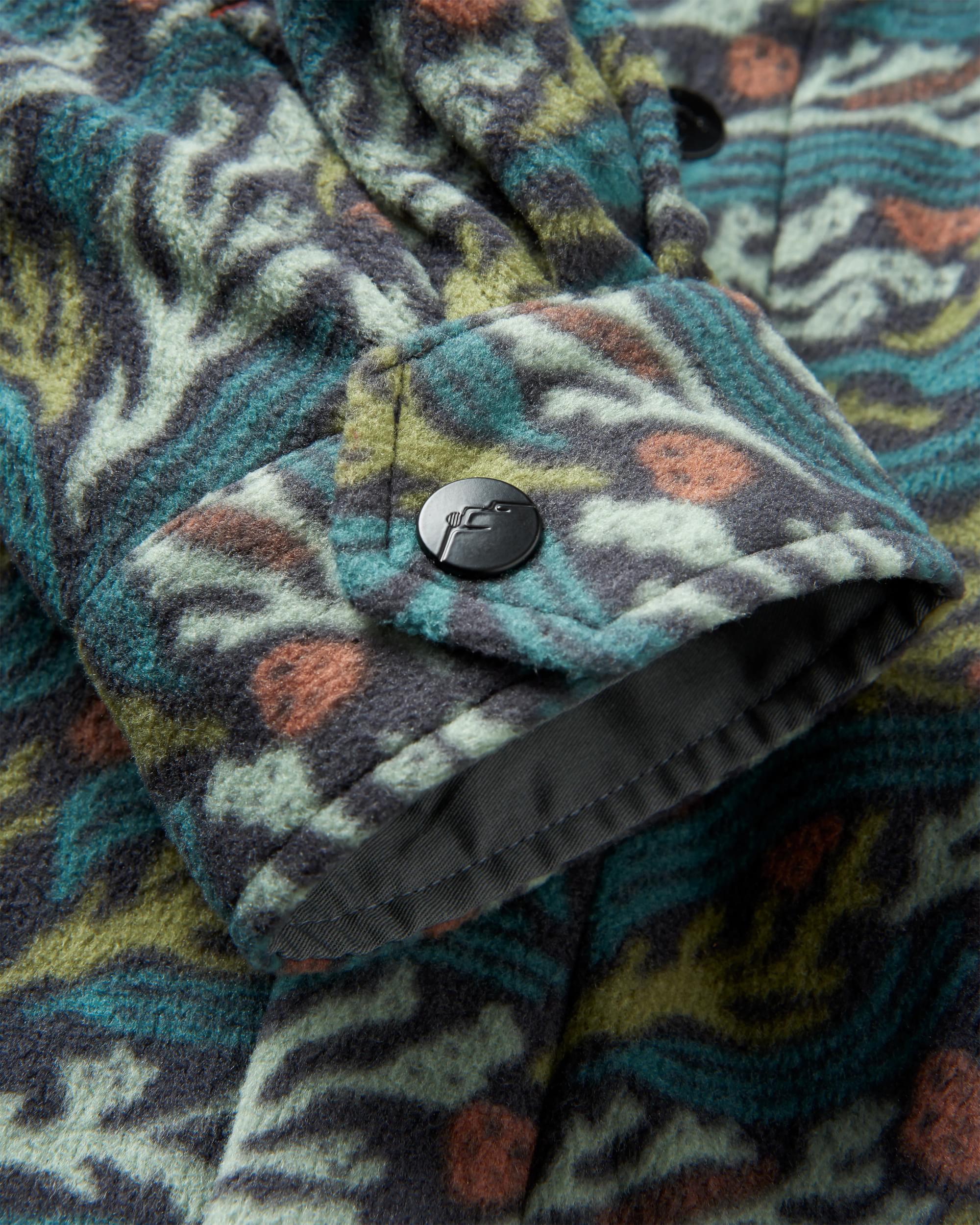 Maple Polar Recycled Fleece Shirt - Ocean Current Black - Flatlay