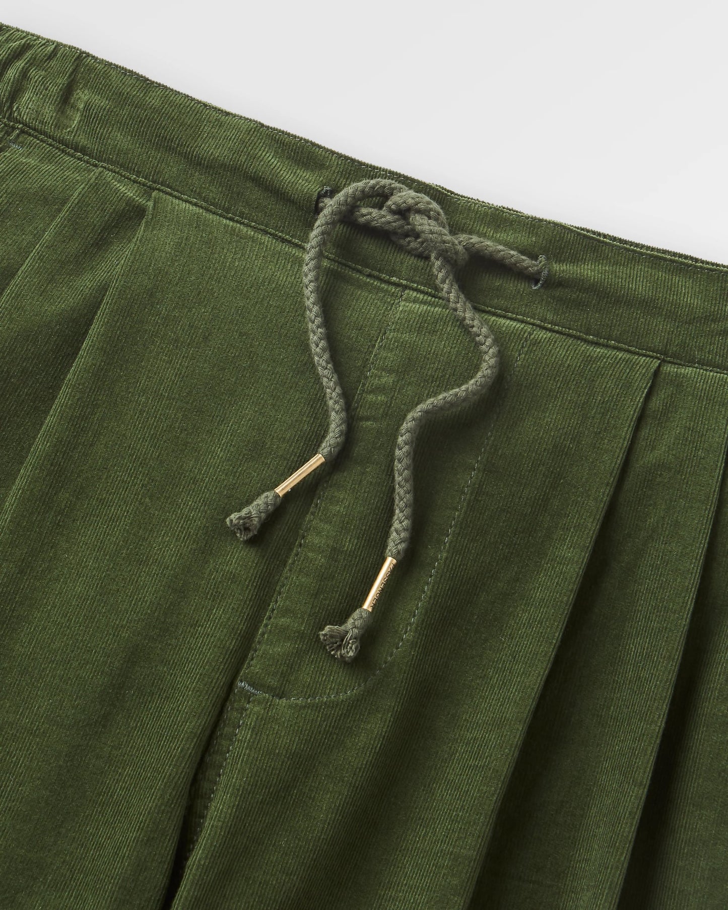 Compass Recycled Cord Trouser - Fir Tree - Flatlay