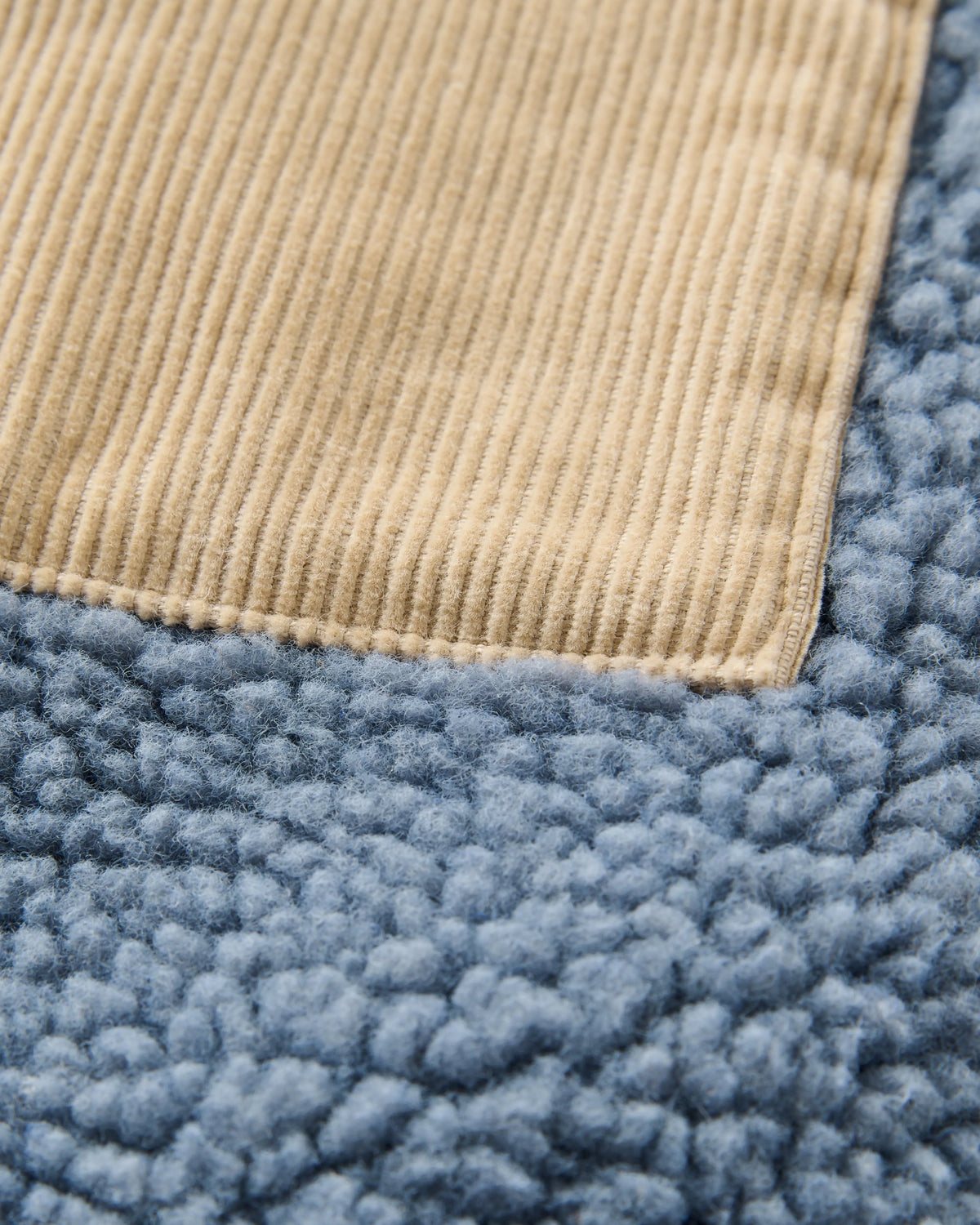 Clover Recycled Sherpa Hooded Fleece - Stormy Blue - Flatlay