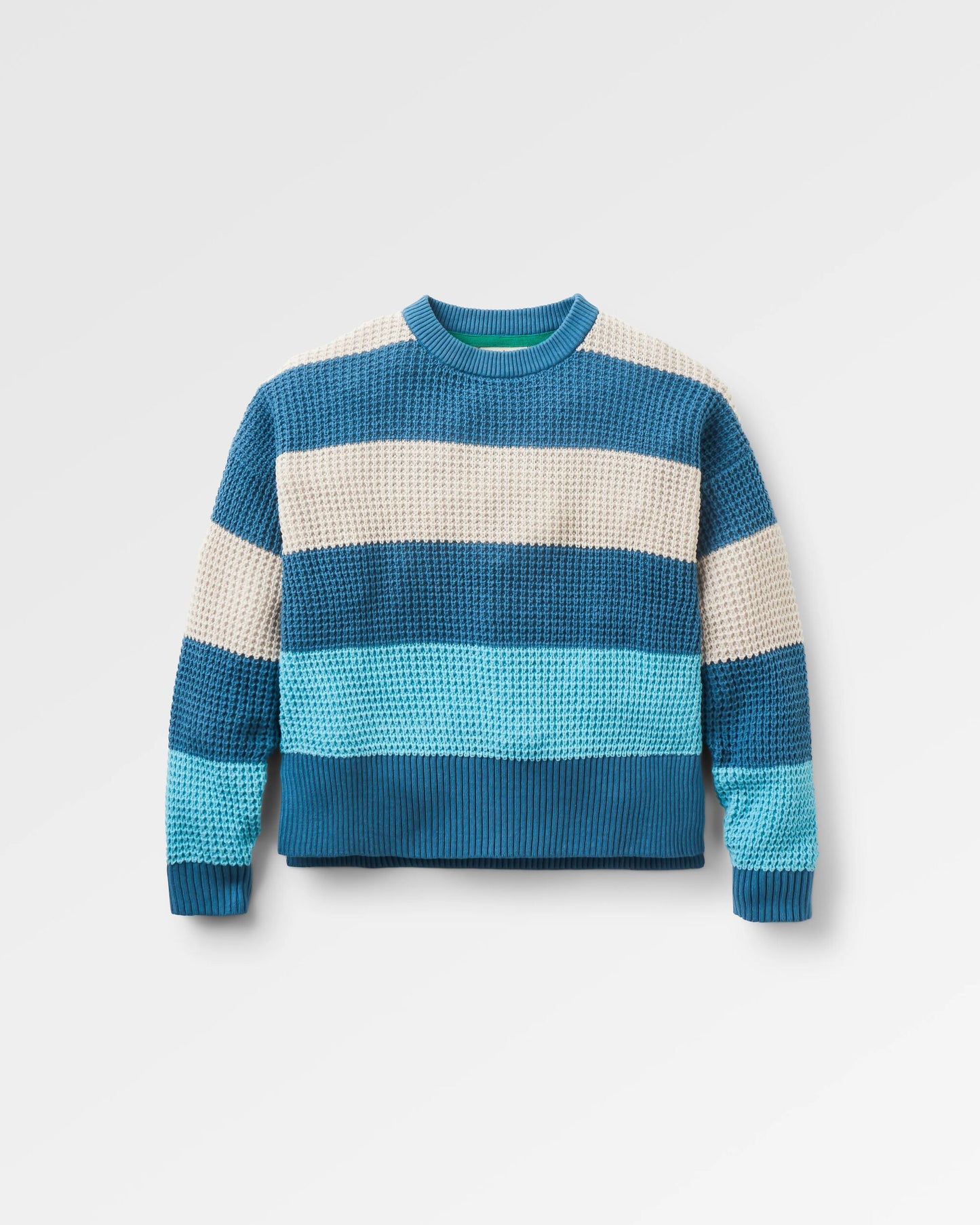 Reflection Stripey Jumper - Stormy Blue/Retro Blue - Flatlay
