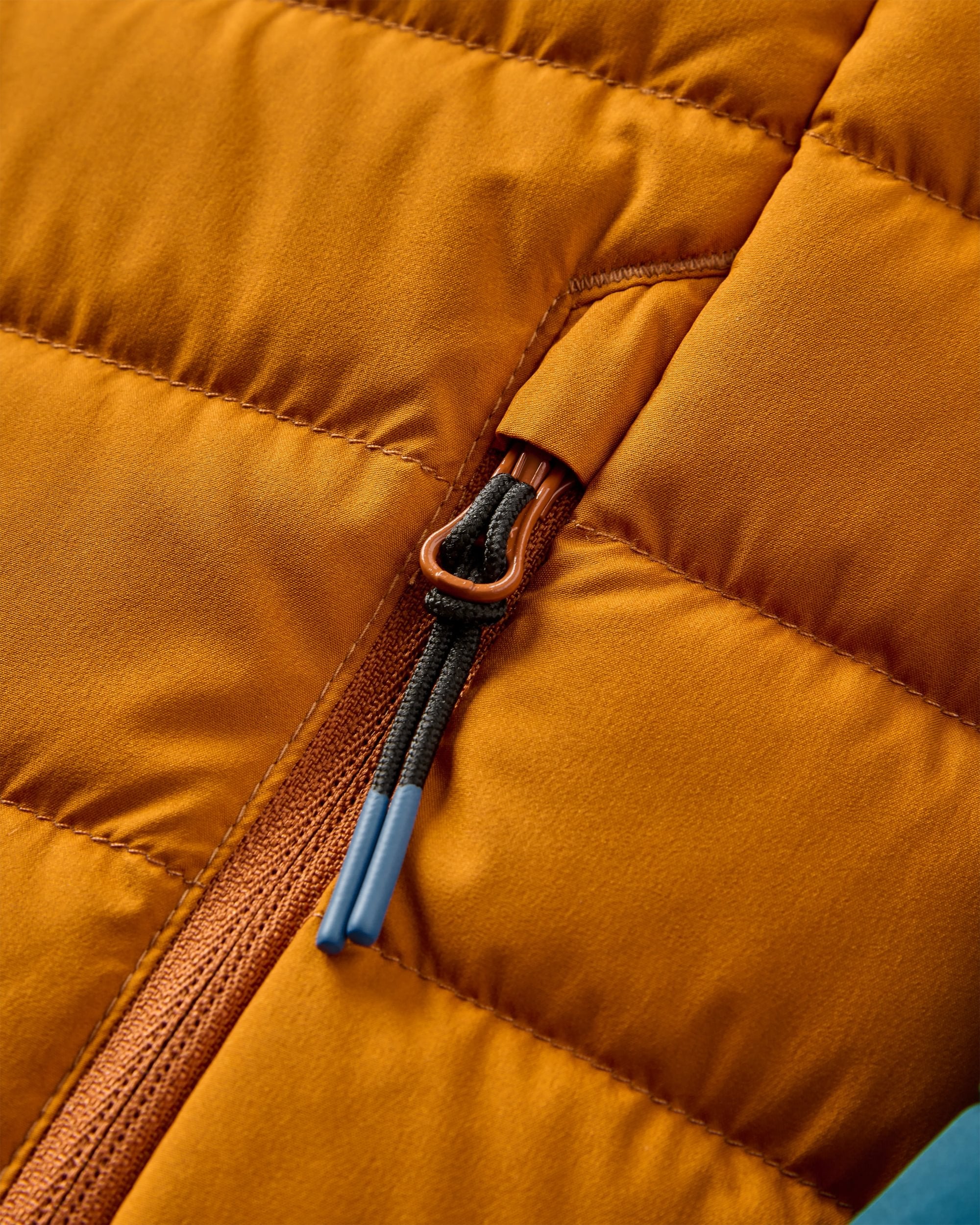 Ashland Down Recycled Jacket - Retro Orange/Tidal Blue - Flatlay