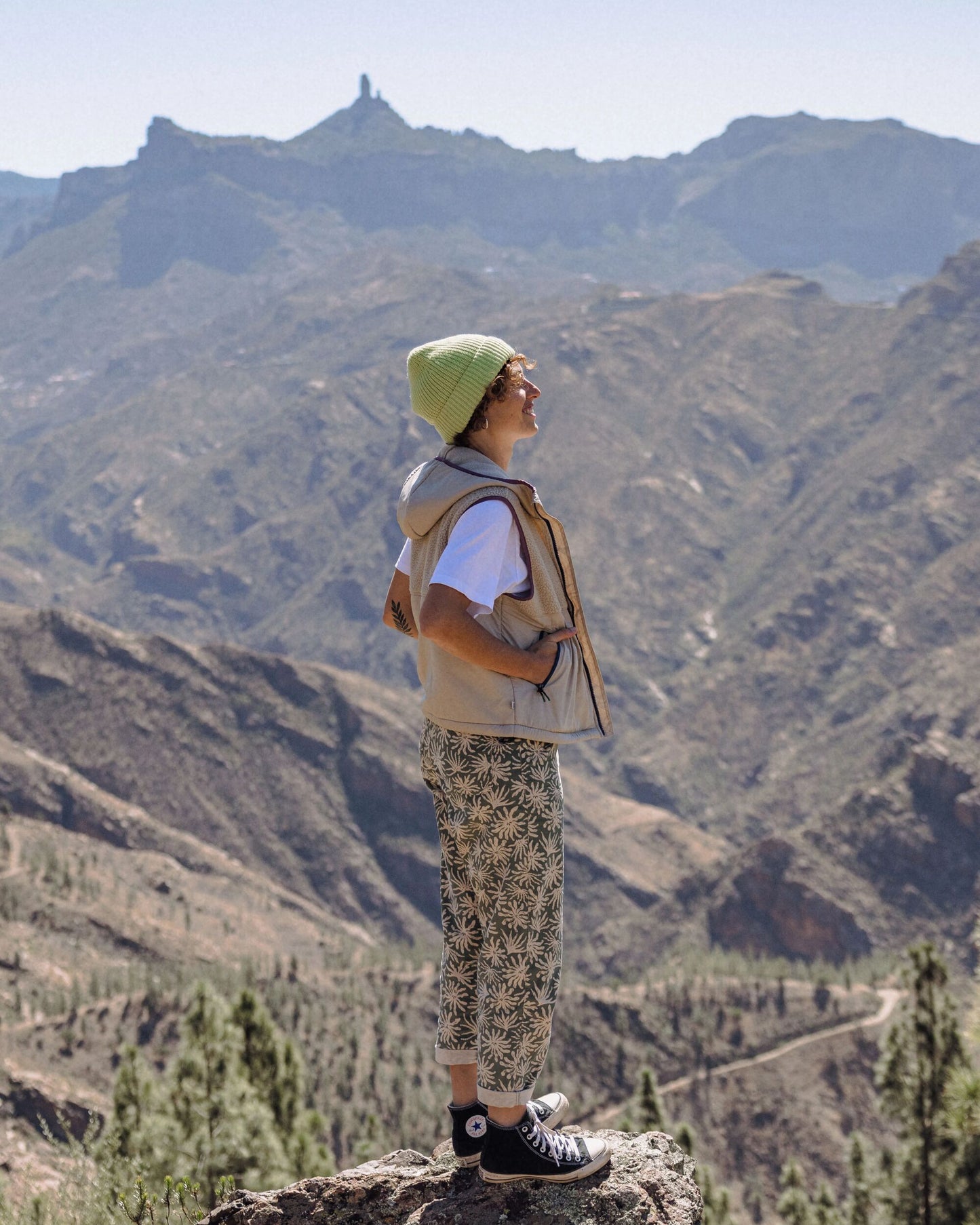 Womens_Compass Recycled Beanie - Lime Juice