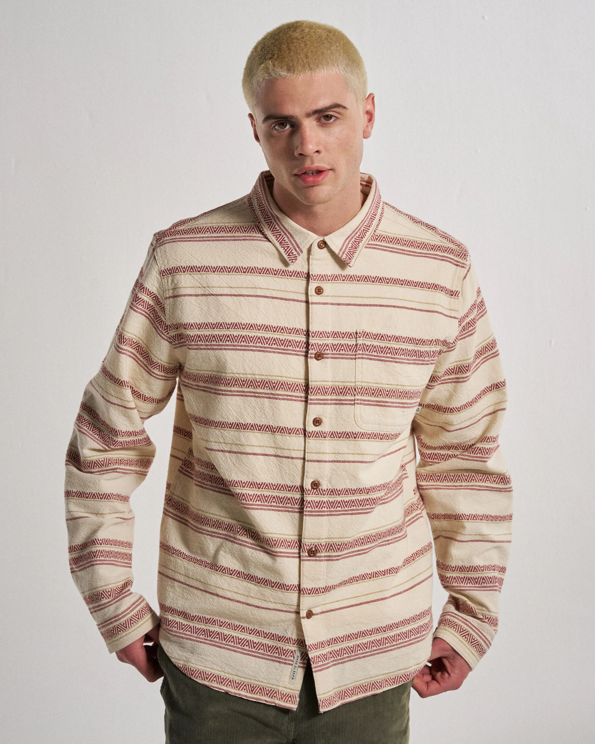 Voyage Jacquard Shirt - Birch - Studio Model