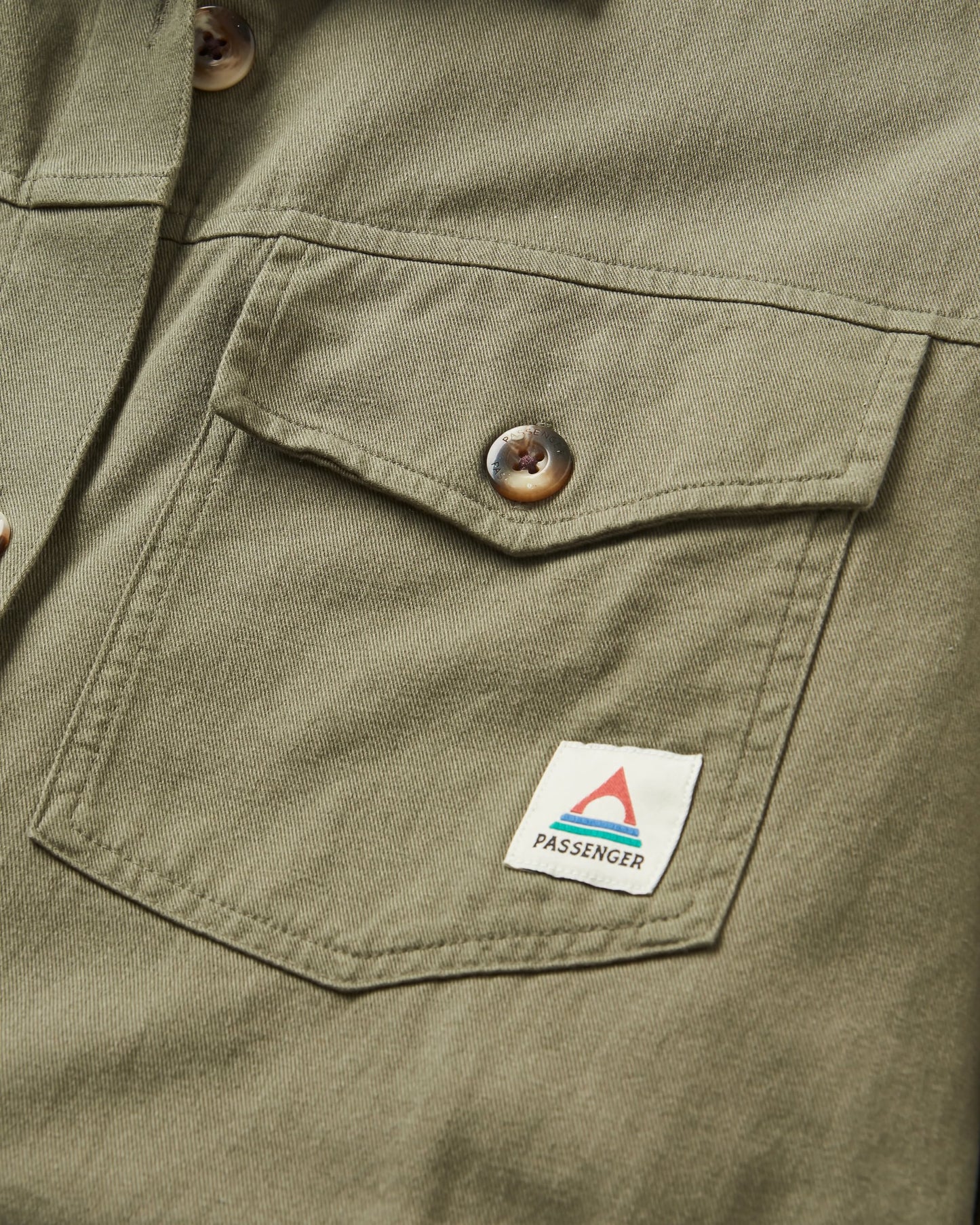 Stella Organic Cotton LS Shirt - Dusty Olive - Flatlay