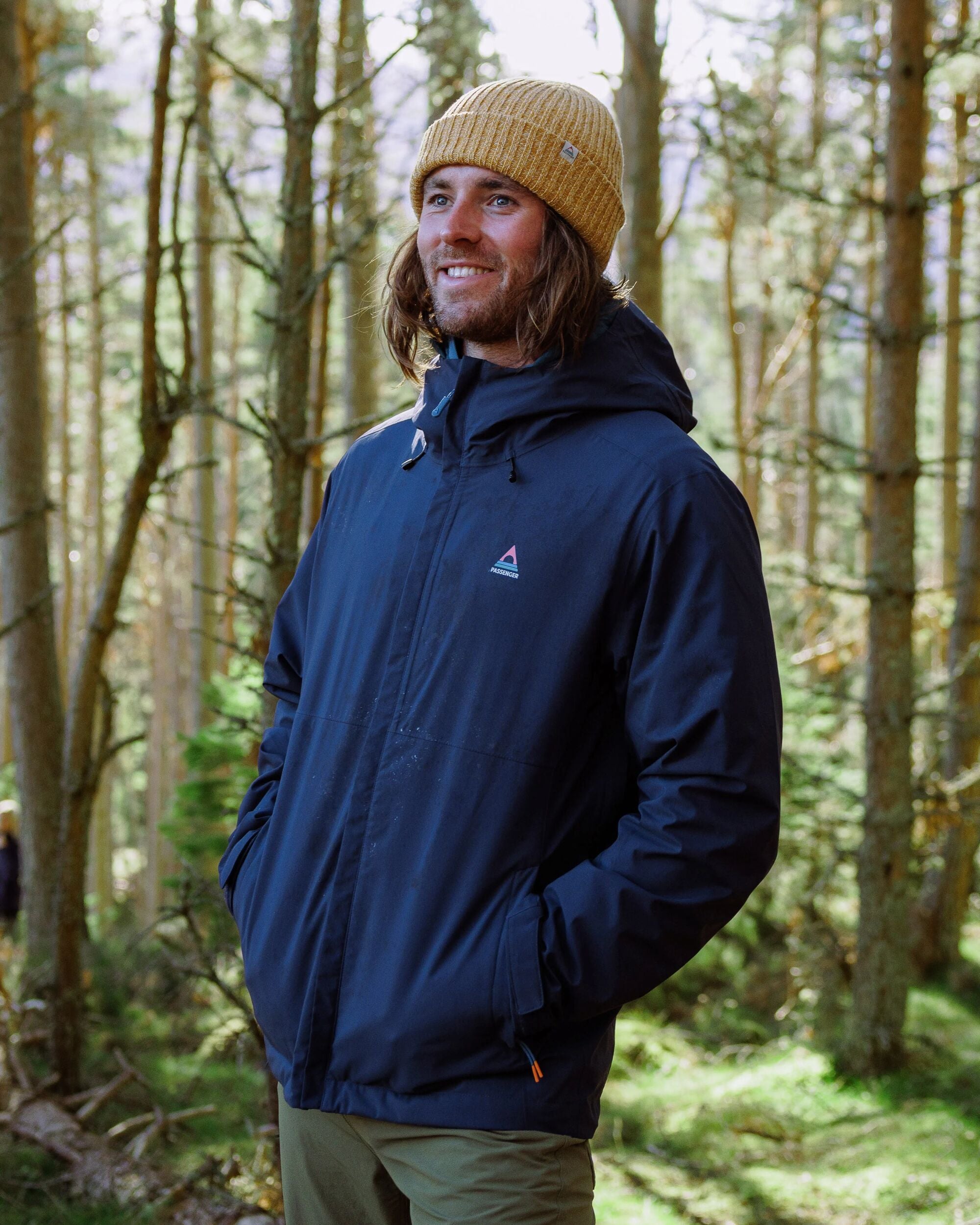 Downpour Recycled Waterproof Jacket - Rich Navy - Lifestyle