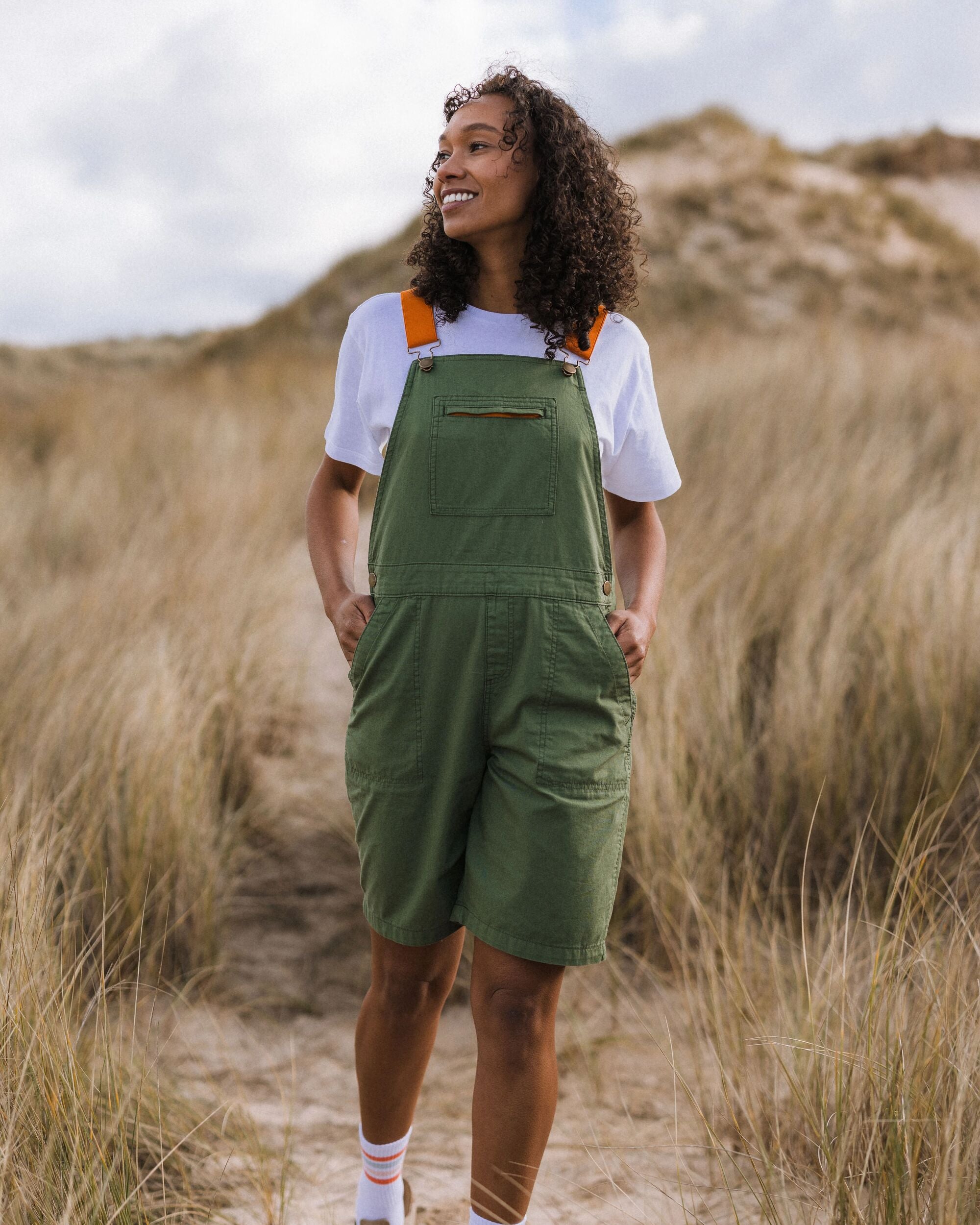 Shuffle Light Short Dungarees - Wild Green - Lifestyle