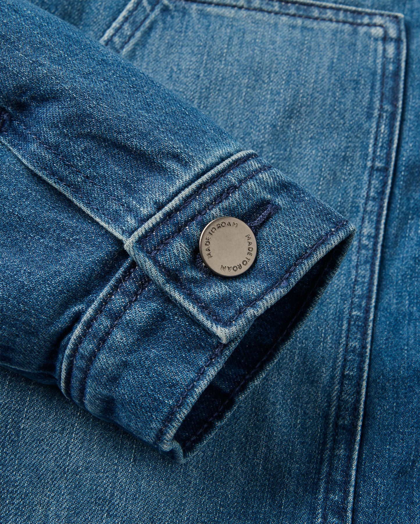 Vantage Lined Denim Jacket - Mid Wash Denim - Flatlay