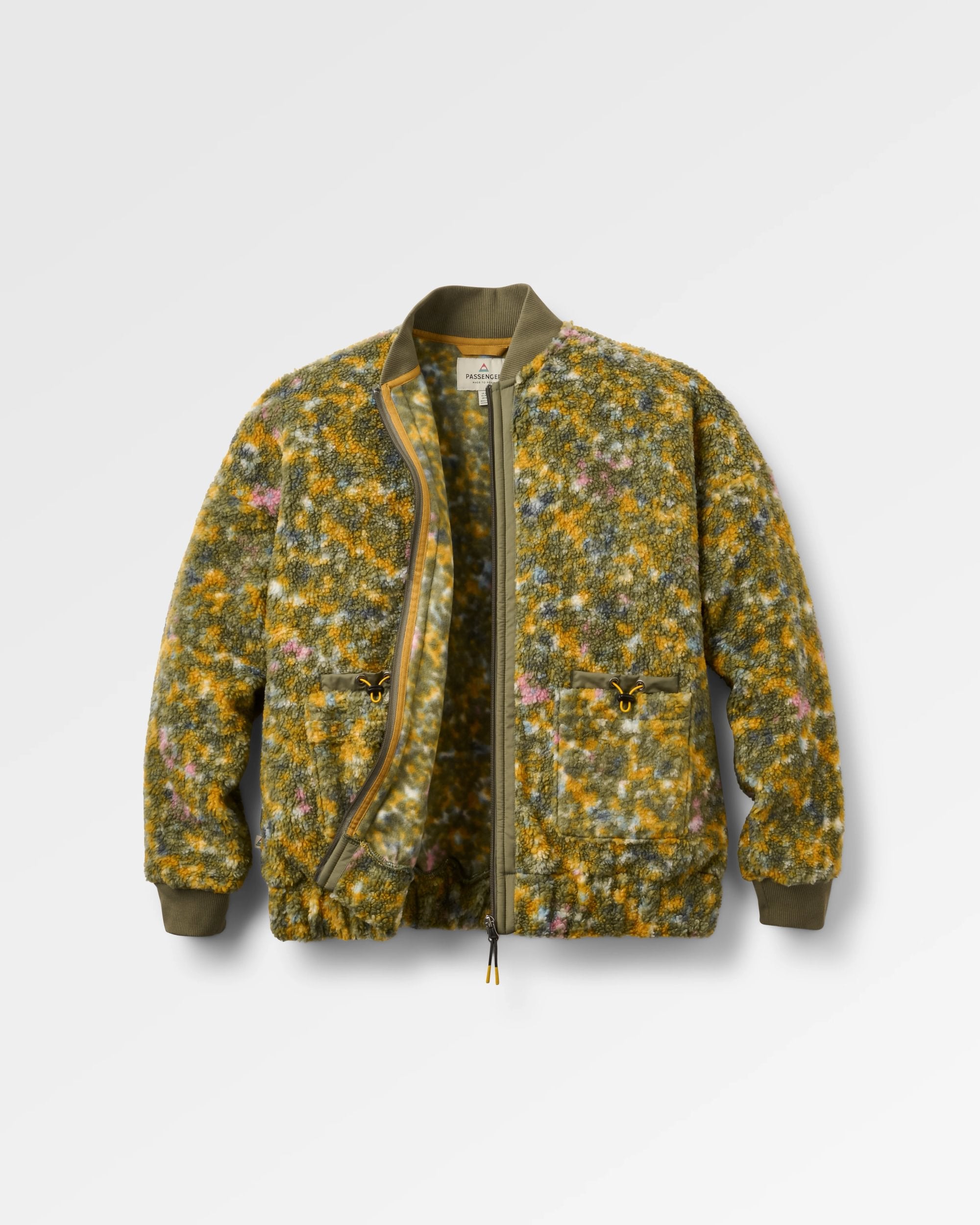 Lucia Sherpa Fleece 2.0 - Powder Camo Dusty Olive - Flatlay