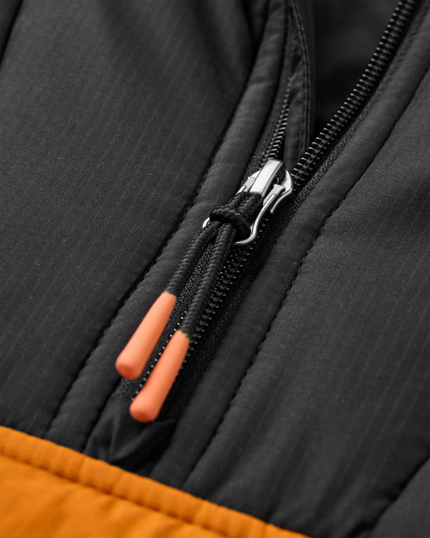 Oceanic Recycled Insulated 1/2 Zip Jacket - Black/Retro Orange - Flatlay