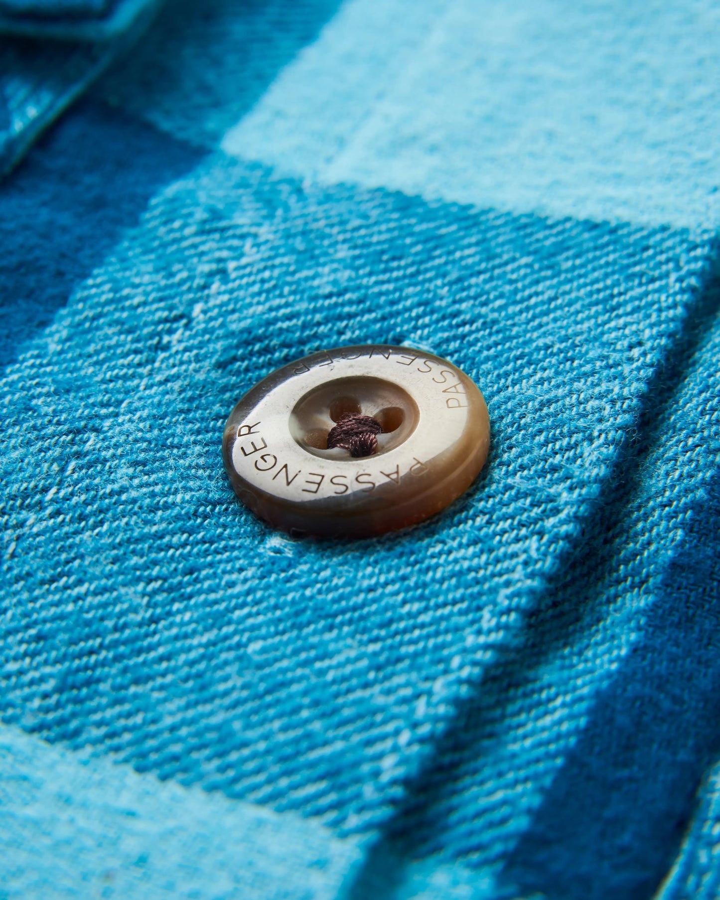 Stella Organic Cotton LS Shirt - Retro Blue Check - Flatlay