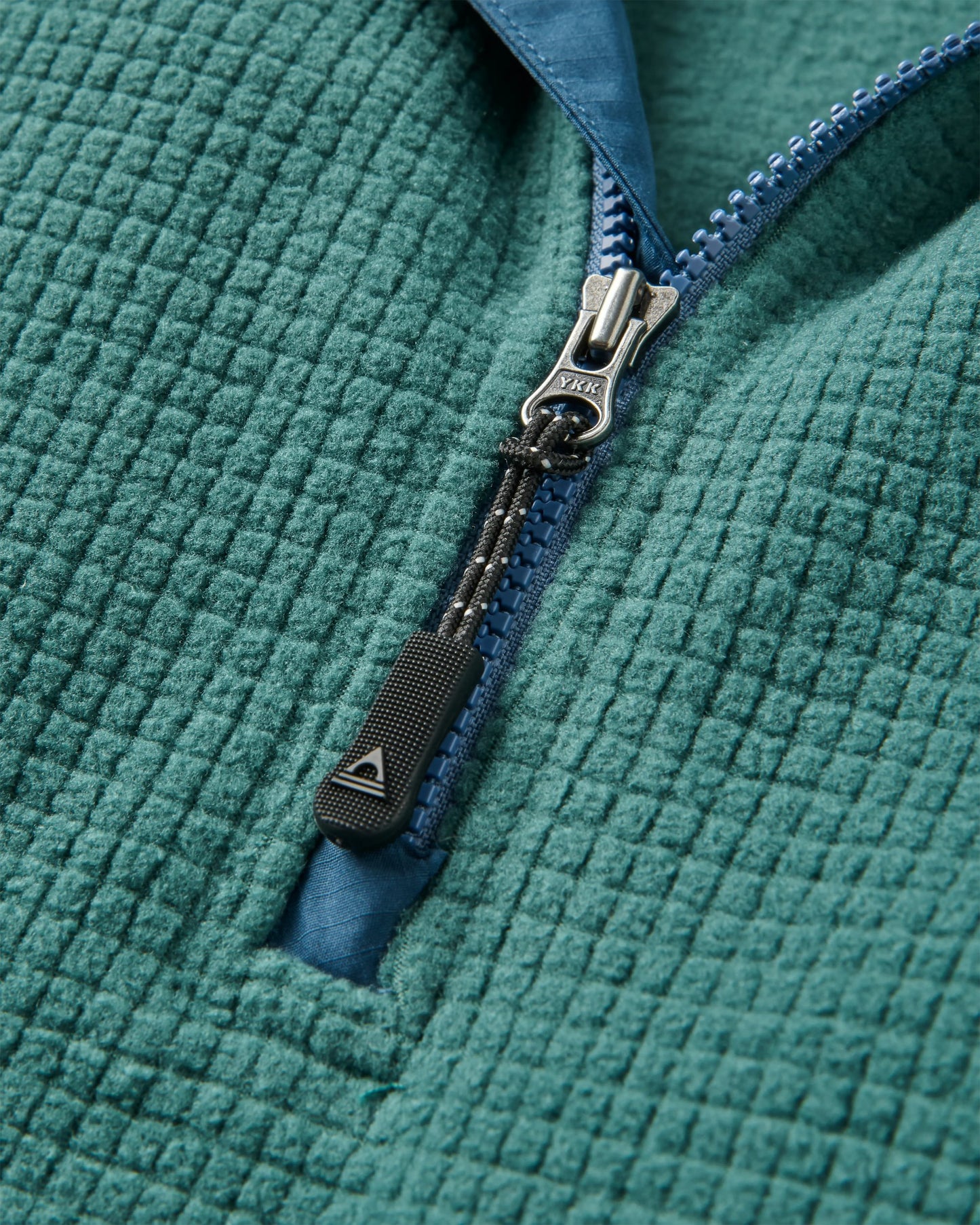 Forestscape Recycled Fleece Hoodie - Deep Ocean - Flatlay