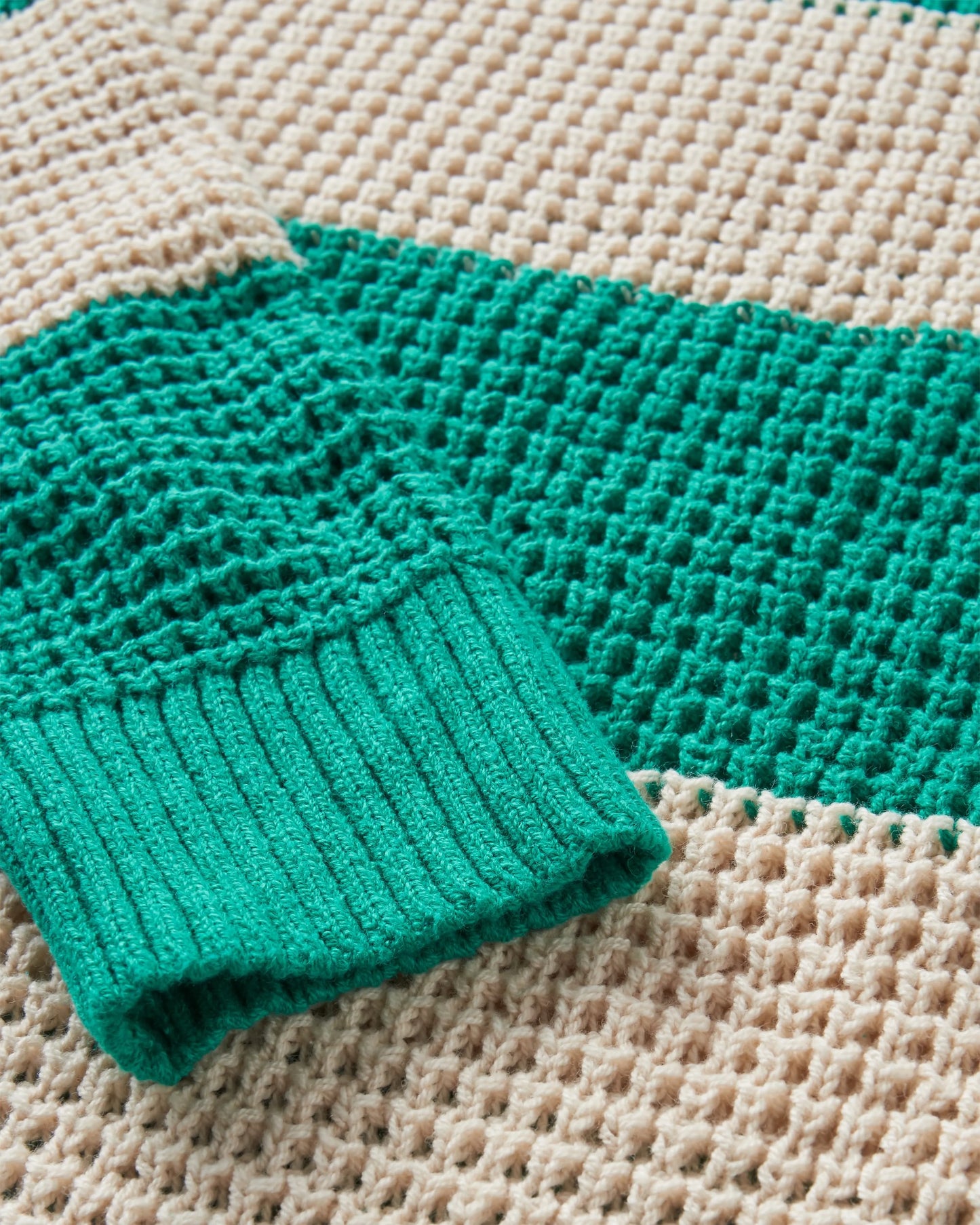 Reflection Stripey Jumper - Vintage White/Greenlake Stripe