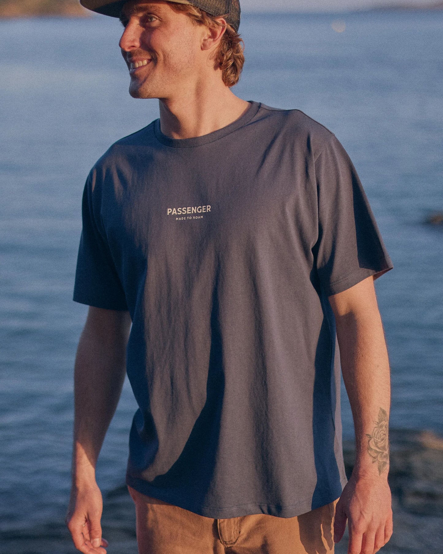 Passenger Recycled Cotton T-Shirt - Rich Navy - Lifestyle