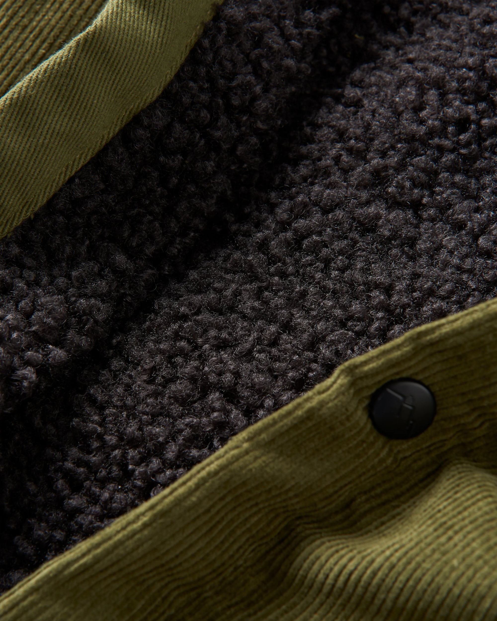 Kodiak Sherpa Lined Cord Overshirt - Khaki - Flatlay