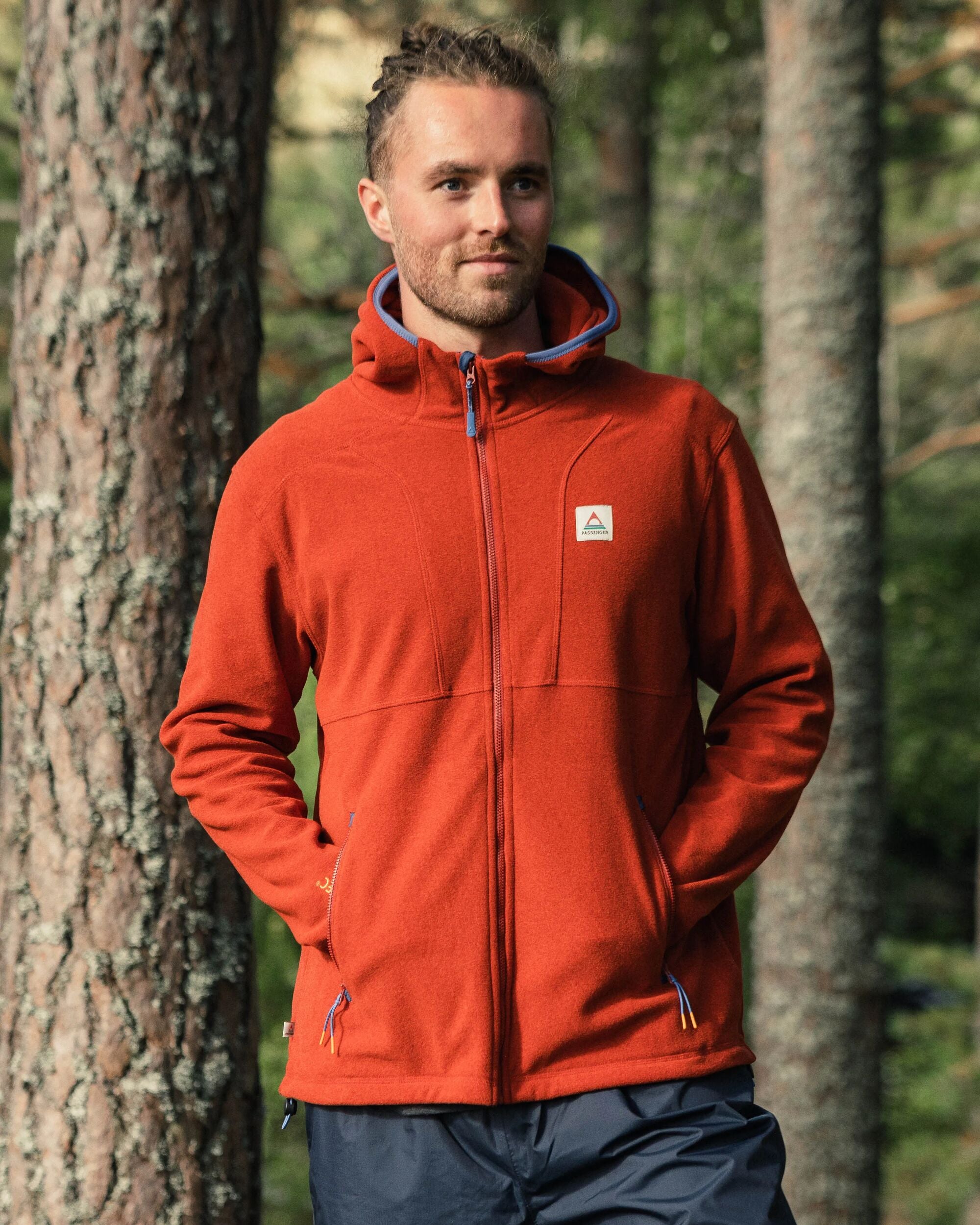 Pinegrove Recycled Polartec® Fleece Hoodie - Red Ochre - Lifestyle