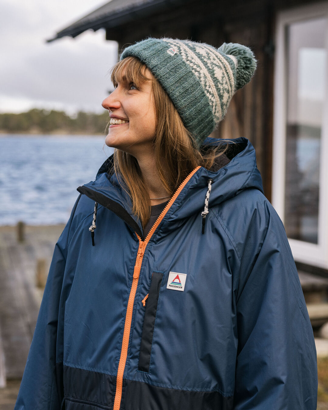 Waves Recycled Sherpa-Lined Changing Robe - Dark Denim/ Deep Navy - Lifestyle - Female