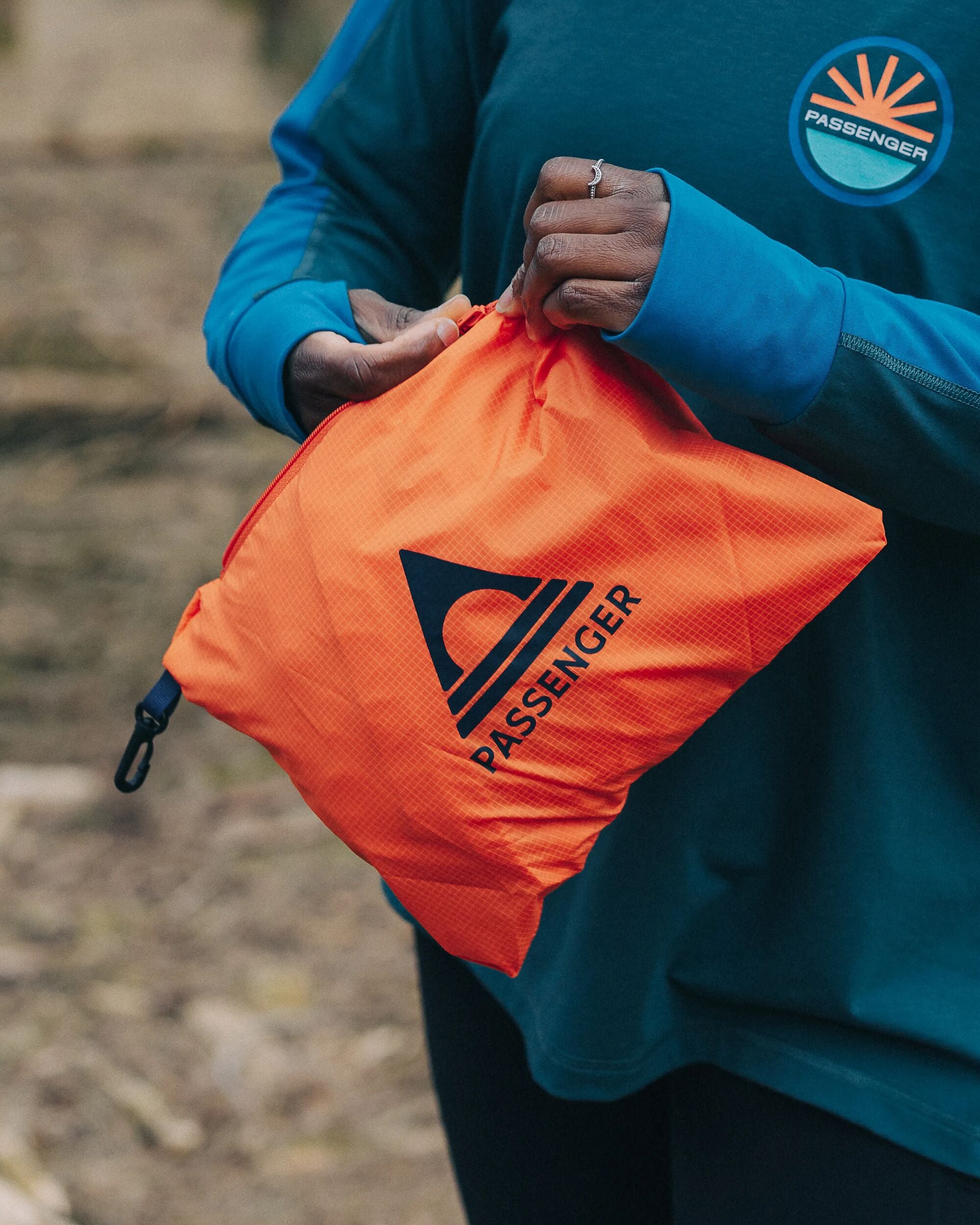 Viento Recycled Windshell Anorak - Ember Orange - Lifestyle