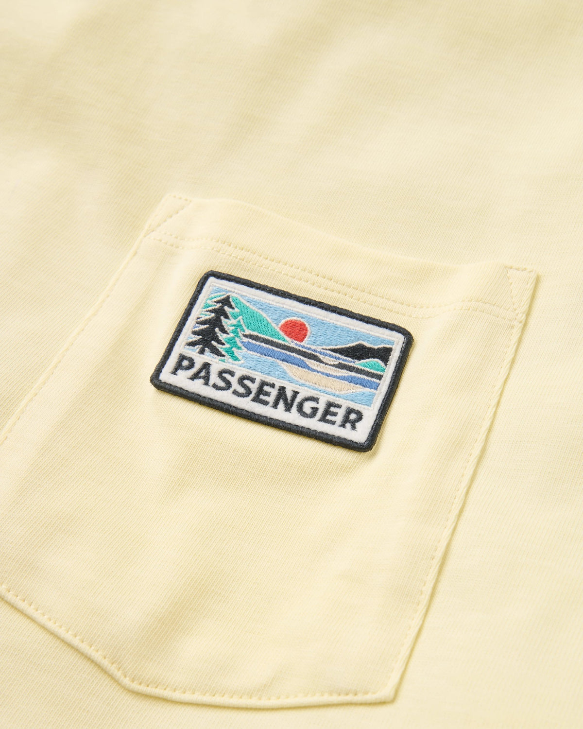 Roamer Patch Relaxed Fit T-Shirt - Pale Yellow - Flatlay