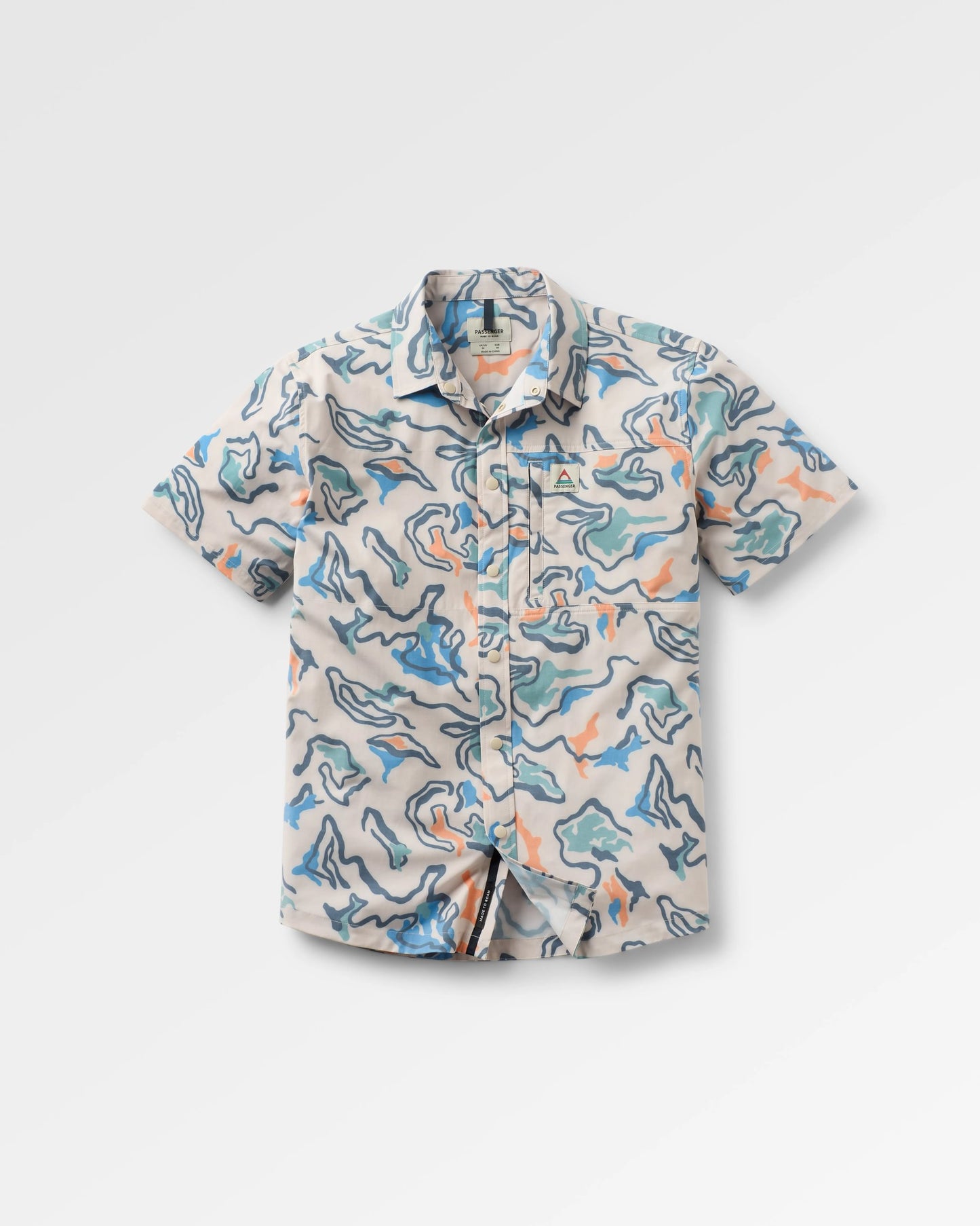 Traveller Short Sleeve Stretch Shirt - Abstract Strata Multi