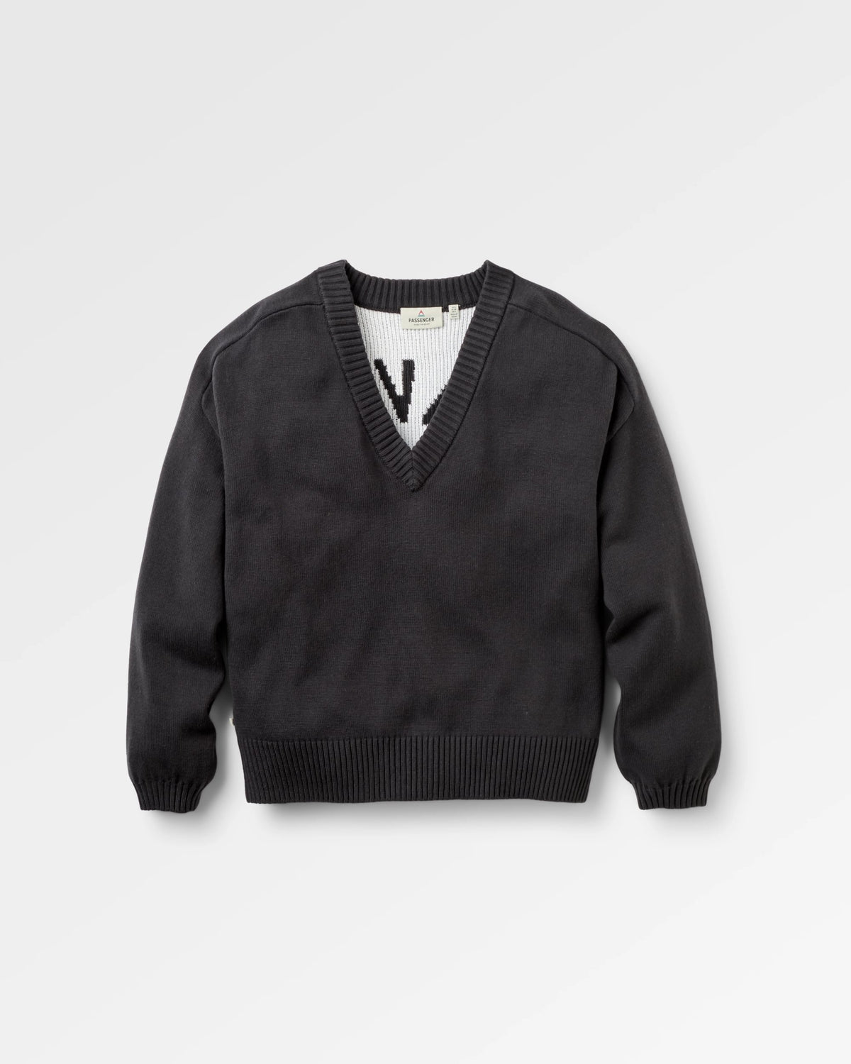 Penida Knitted Jumper - Faded Black - Flatlay