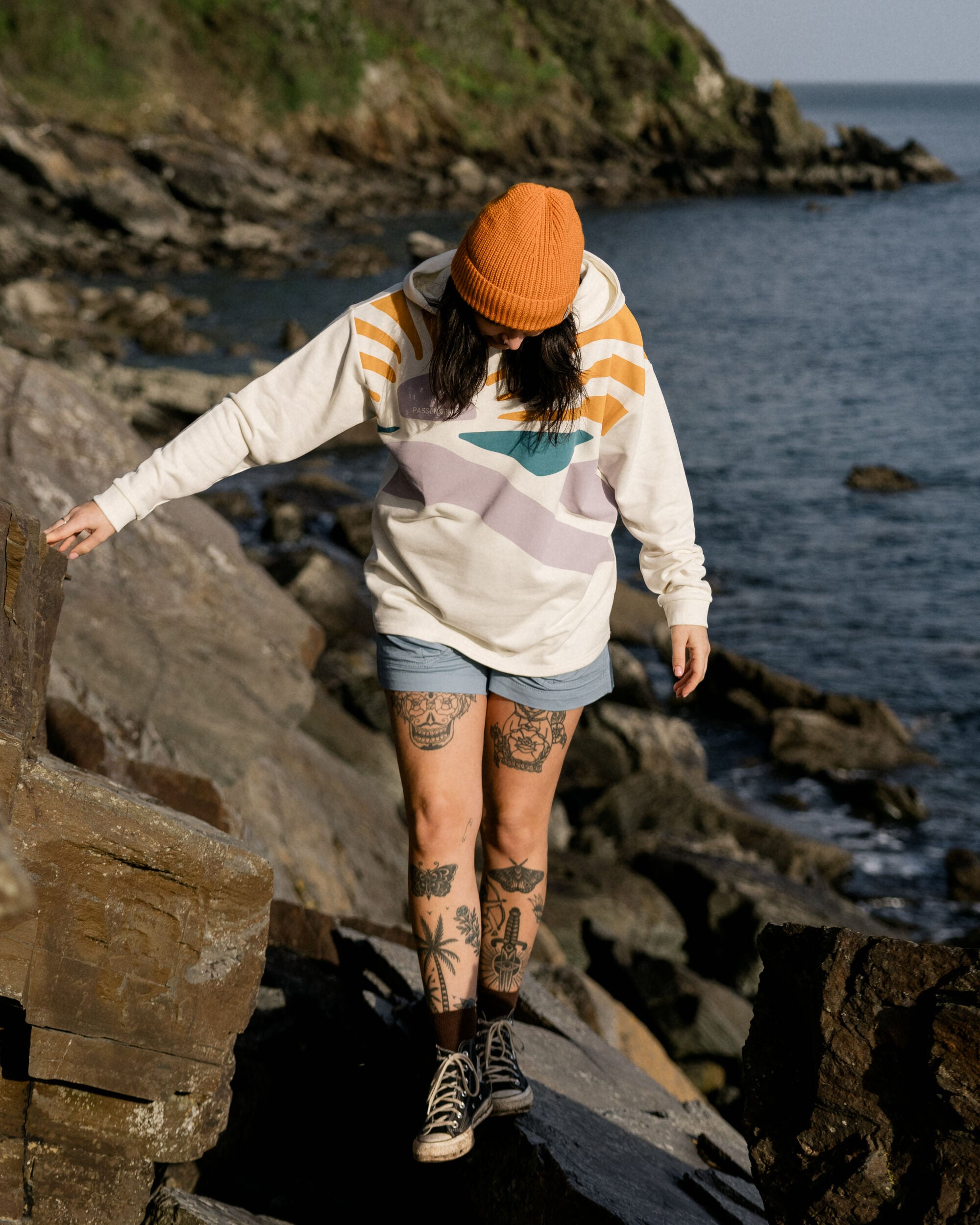 Sunsets Organic Cotton Hoodie - Marshmallow - Lifestyle
