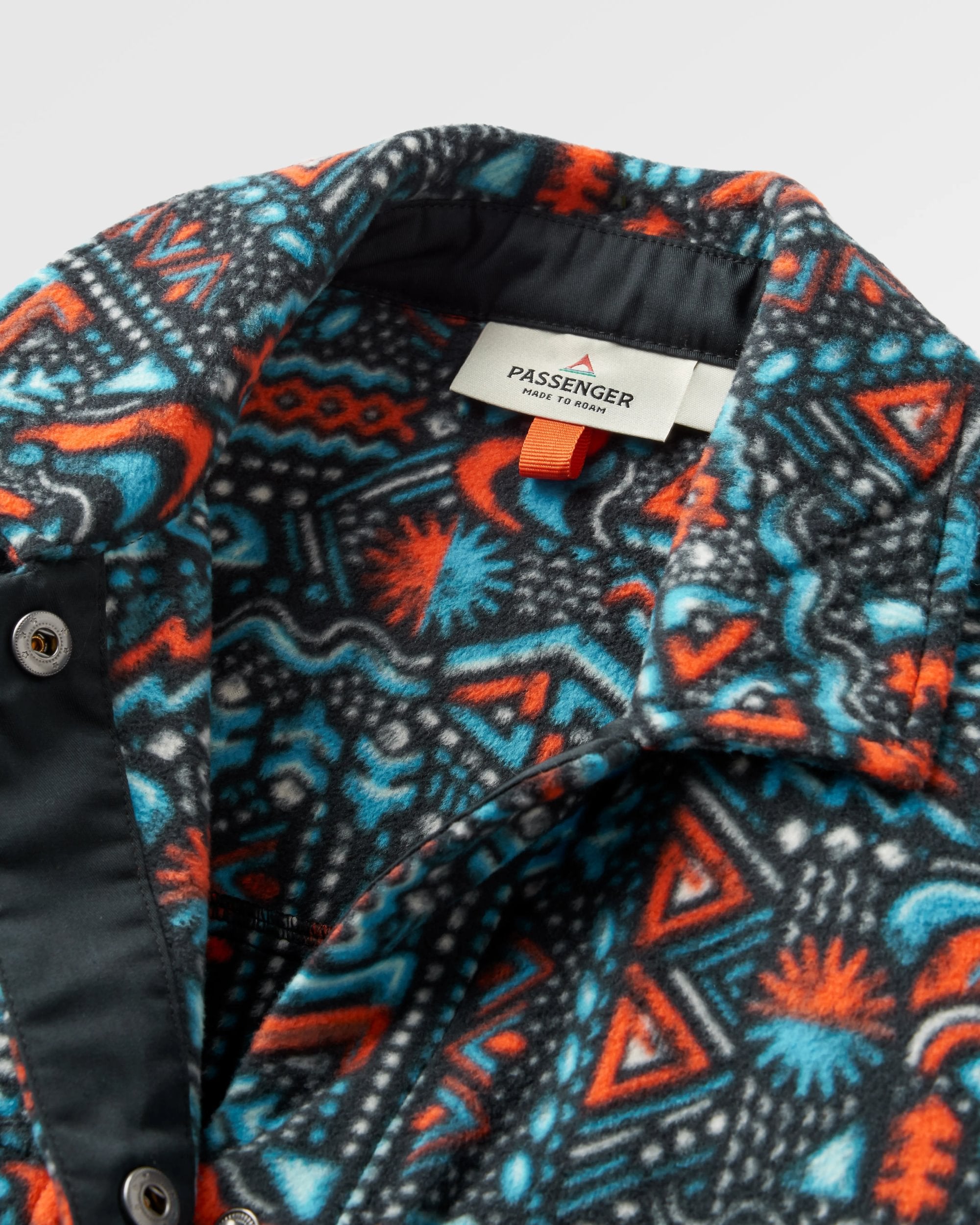 East Recycled Polar Fleece Shirt - Elemental Geo Black - Flatlay