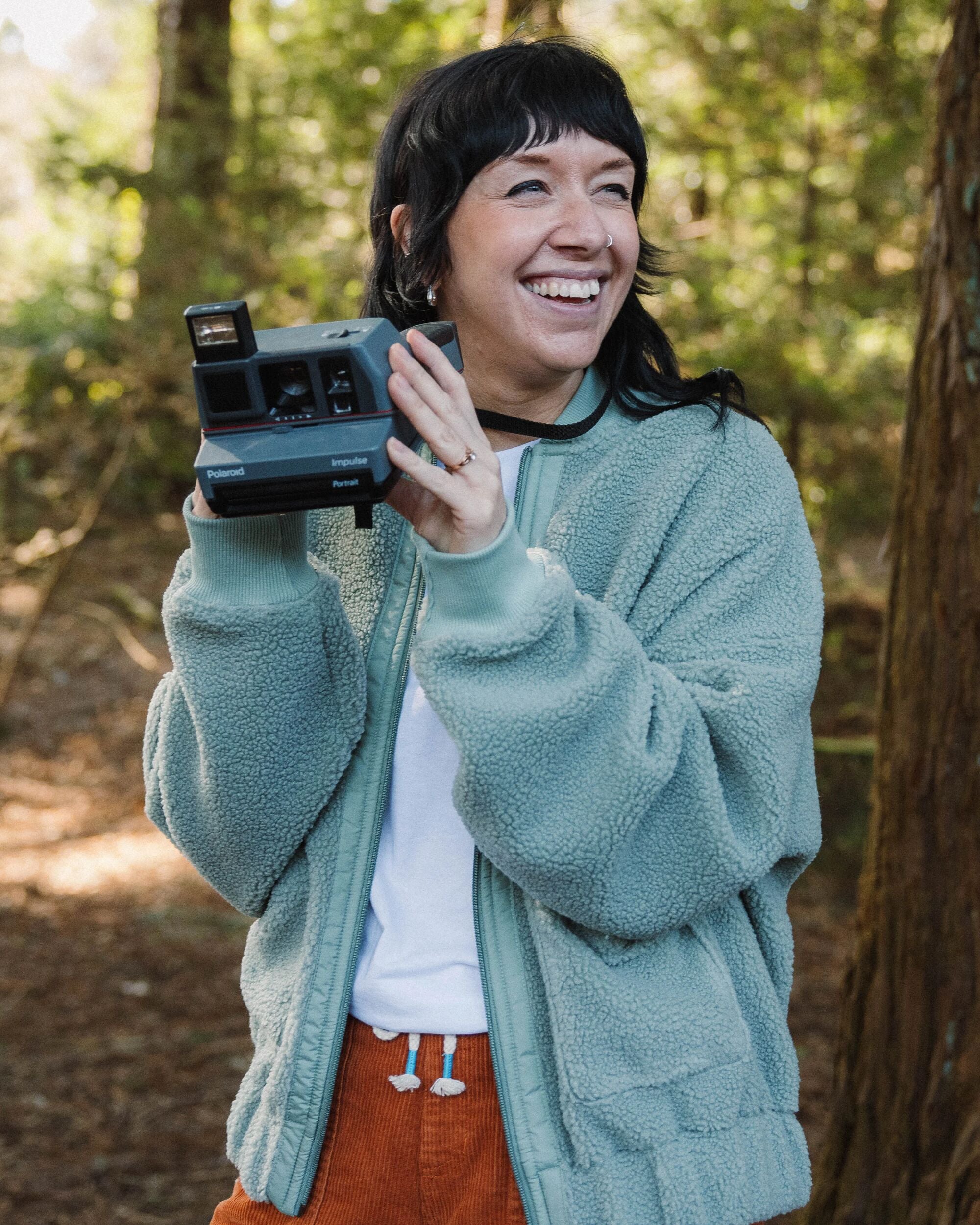 Lucia Recycled Sherpa Fleece - Pistachio - Lifestyle