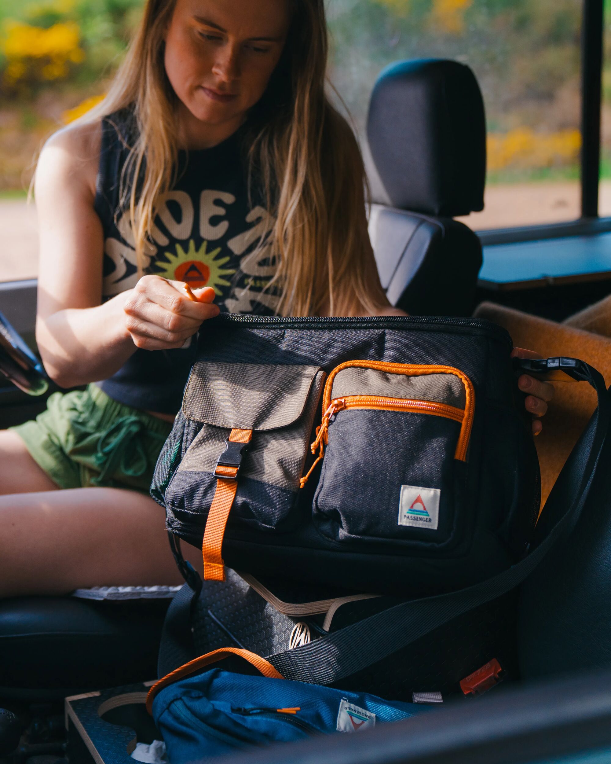 Boondocker Recycled Camera Bag - True Black/ Khaki - Lifestyle - Female