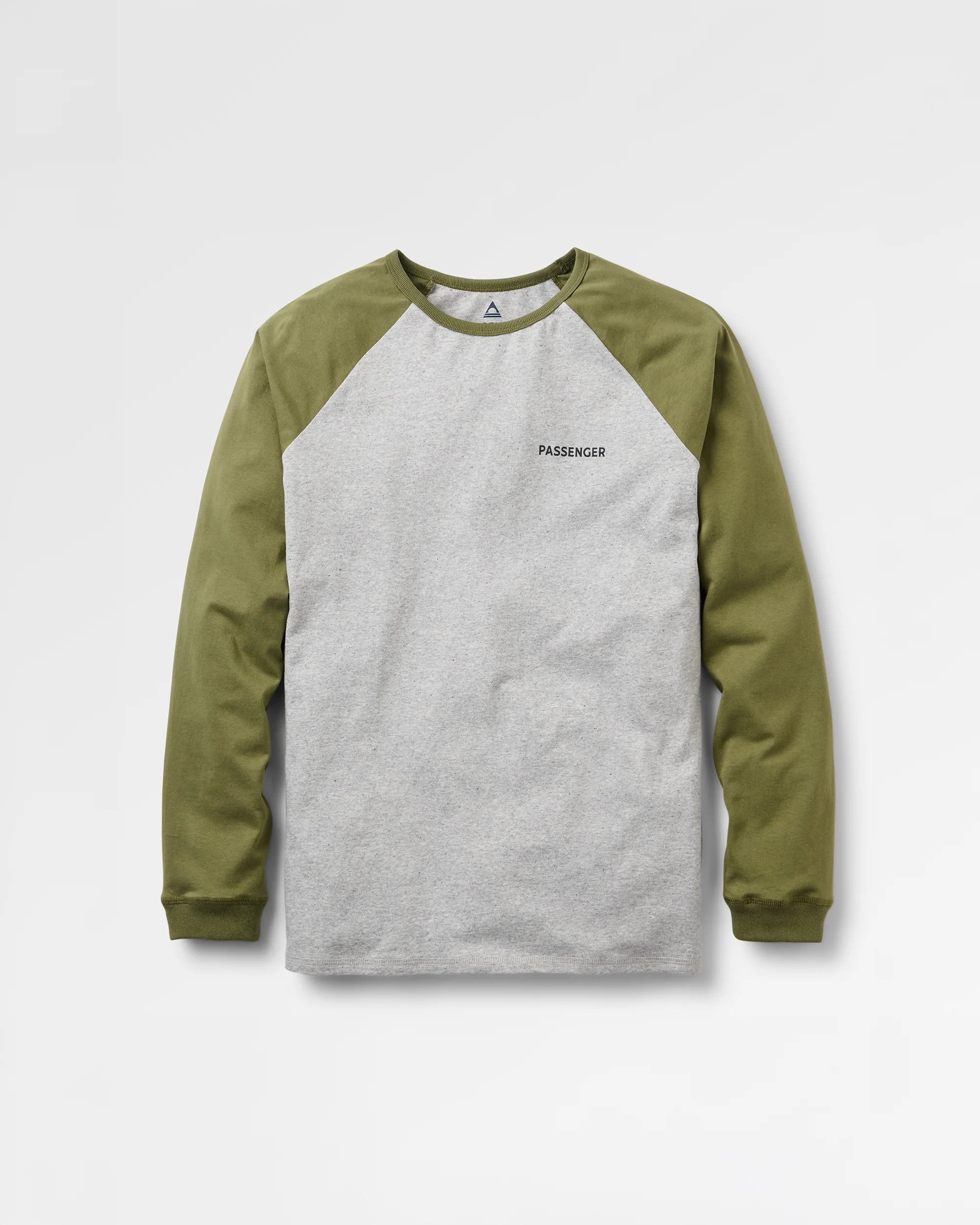 Roamer Raglan LS T-Shirt - Khaki/Grey Marl - Flatlay