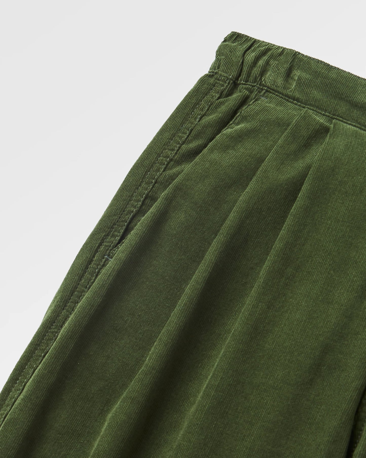 Compass Recycled Cord Trouser - Fir Tree - Flatlay