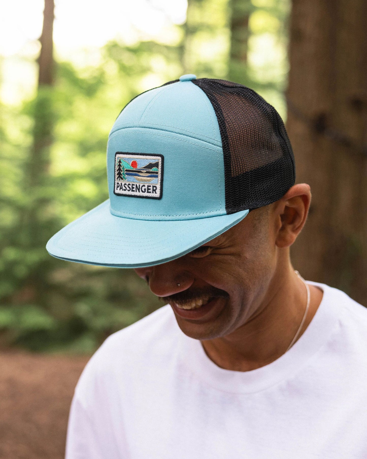 MensRoamer 7 Panel Organic Cotton Trucker Cap - Arctic - Lifestyle