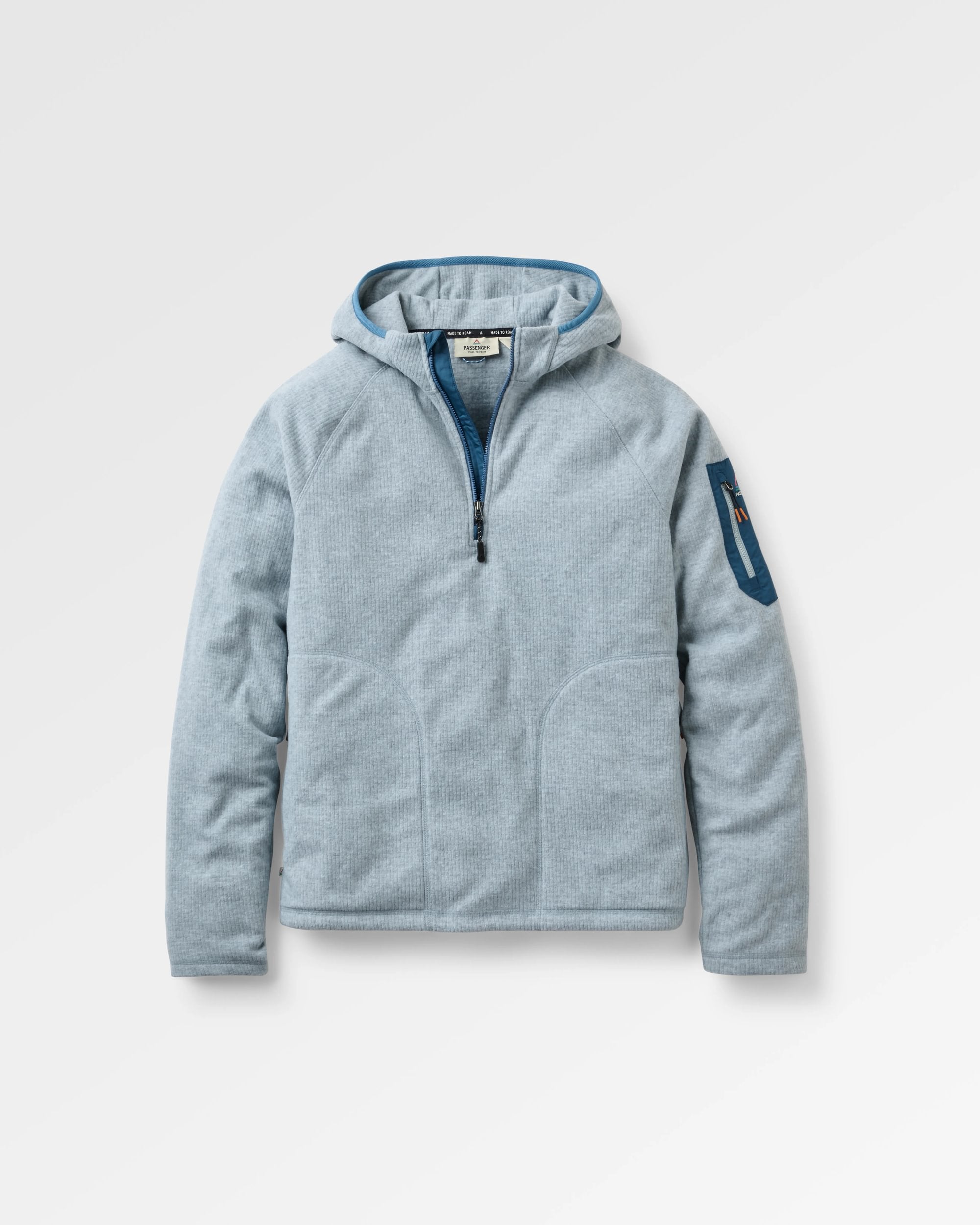 Forestscape Recycled Fleece Hoodie - Grey Marl - Flatlay