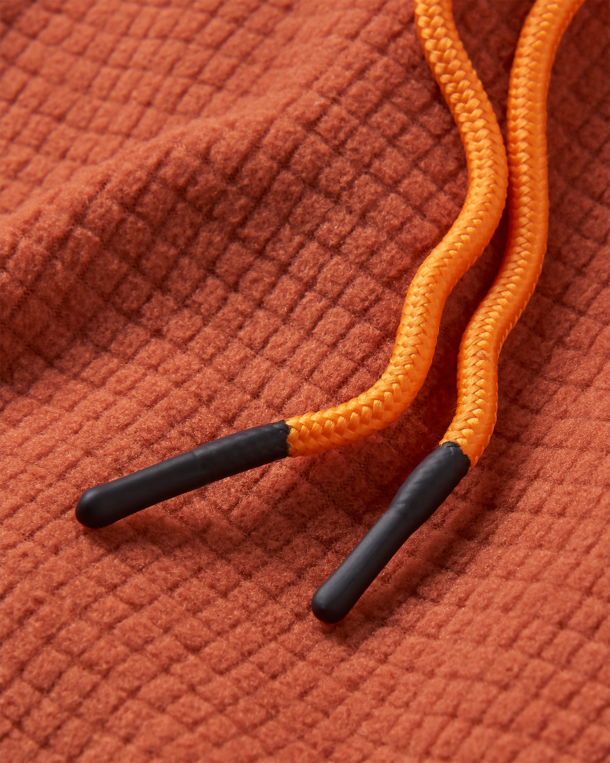 Point Recycled Grid Polar Fleece Hoodie - Baked Clay - Flatlay