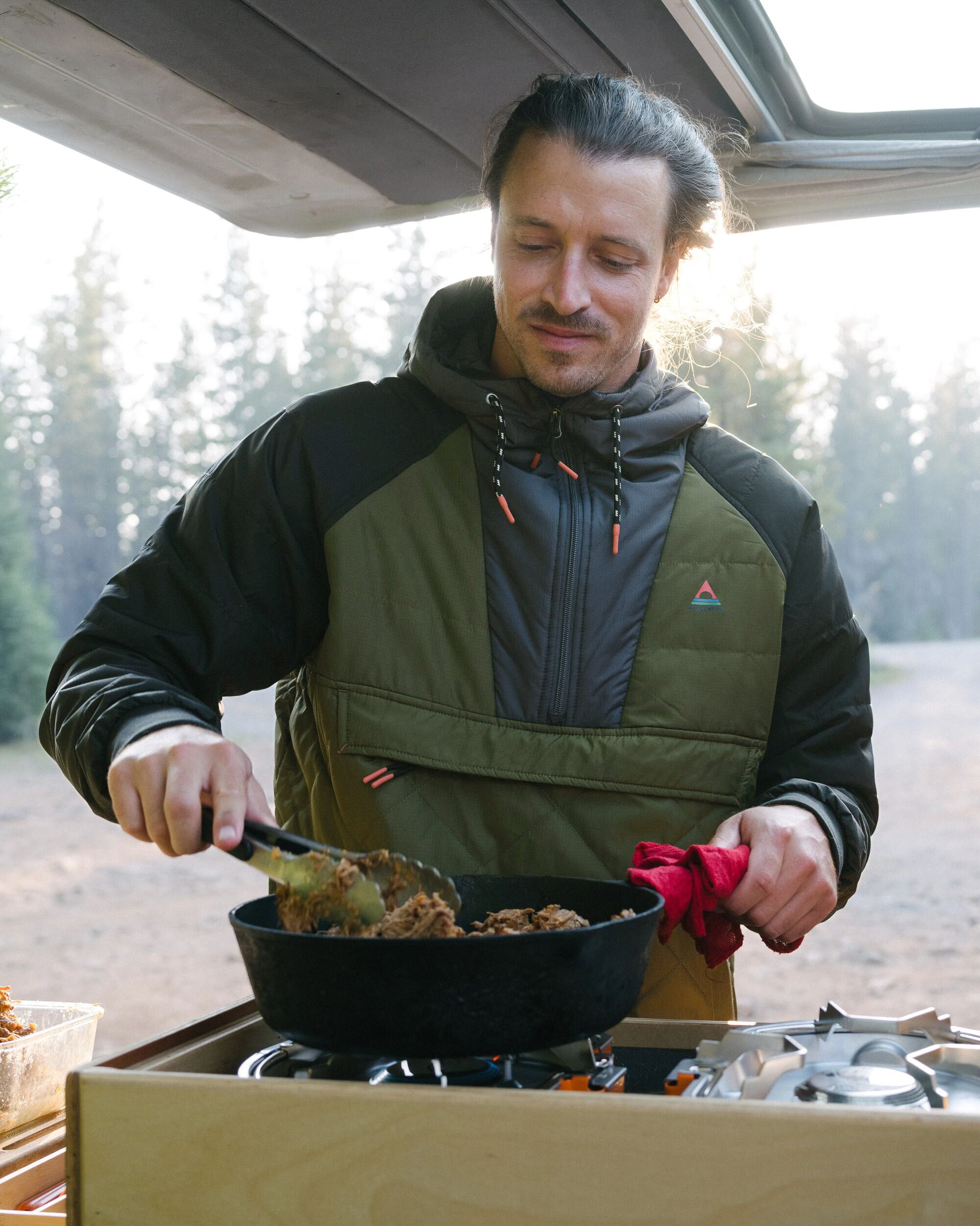 Oceanic Recycled Insulated 1/2 Zip Jacket - Black/Khaki - Lifestyle