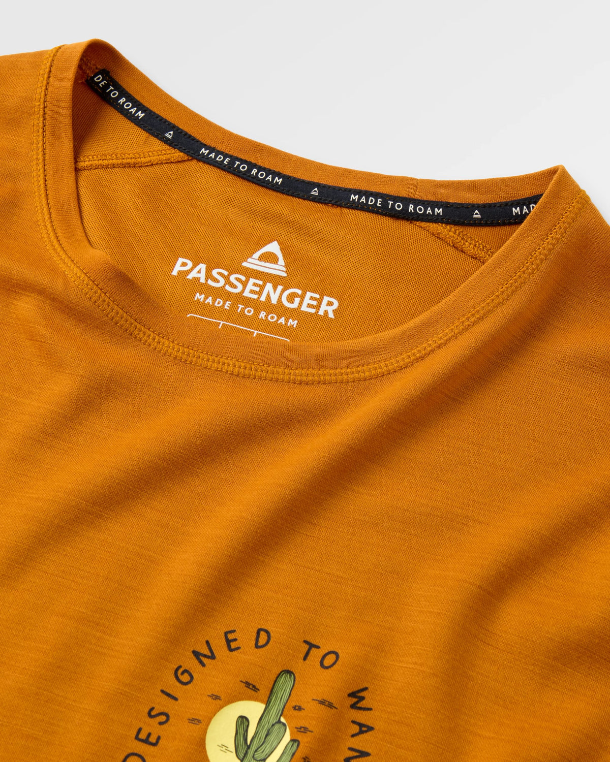 Camp Lost Lightweight Merino Blend LS T-Shirt - Retro Orange - Flatlay