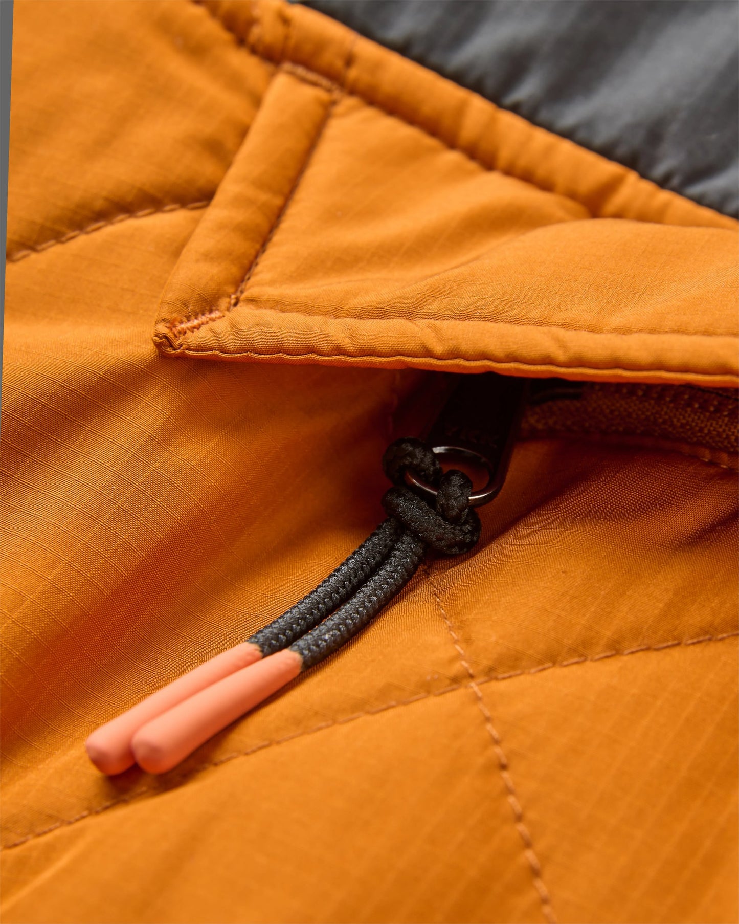 Oceanic Recycled Insulated 1/2 Zip Jacket - Black/Retro Orange - Flatlay
