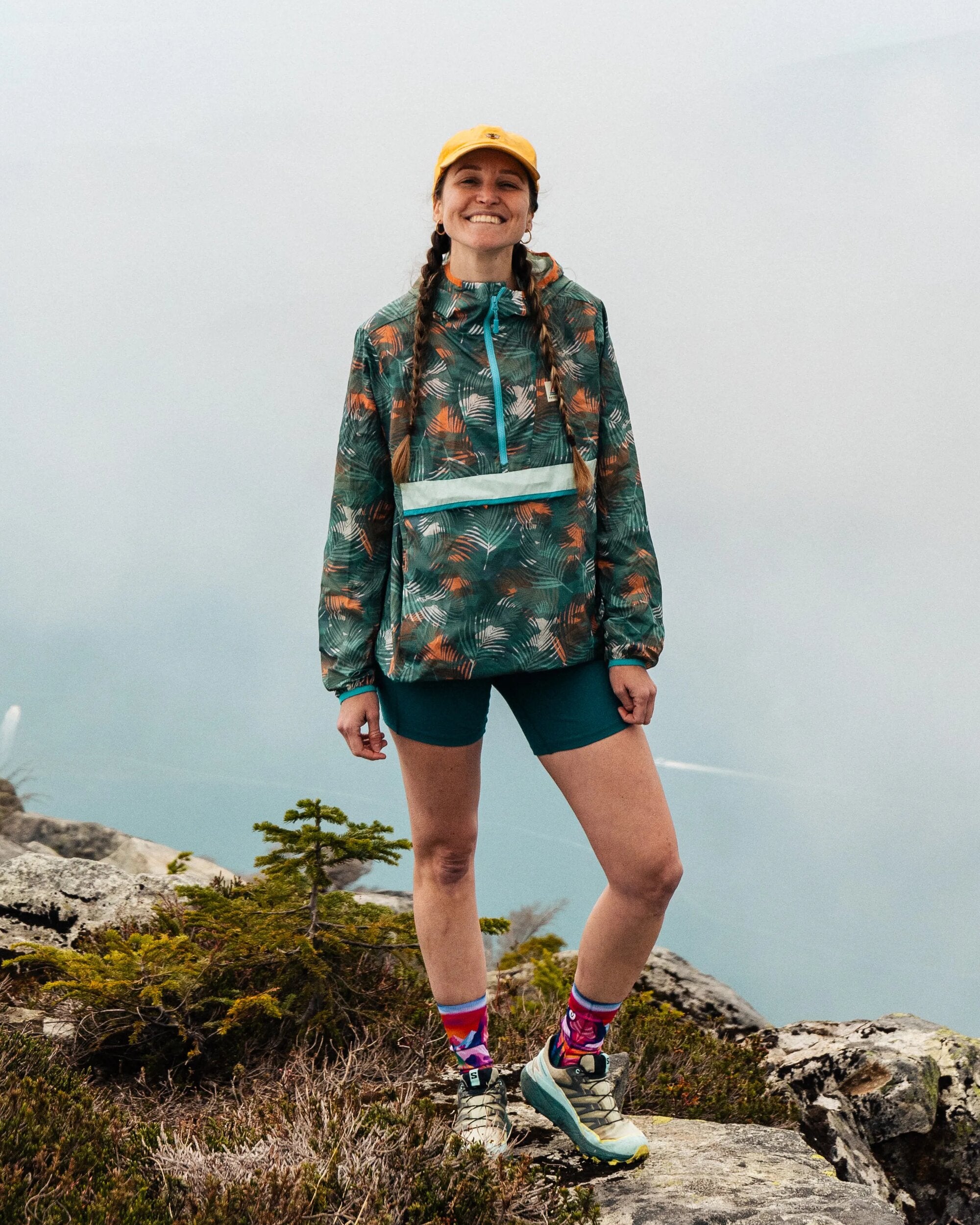 Viento Recycled Windshell Anorak - Palm Camo Deep Sea - Lifestyle