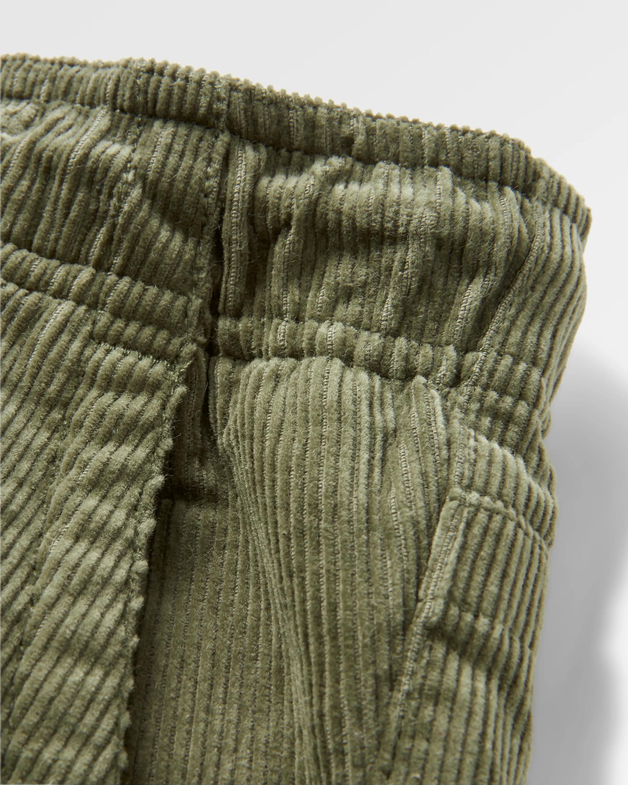 Drifter Corduroy Short - Dusty Olive - Flatlay