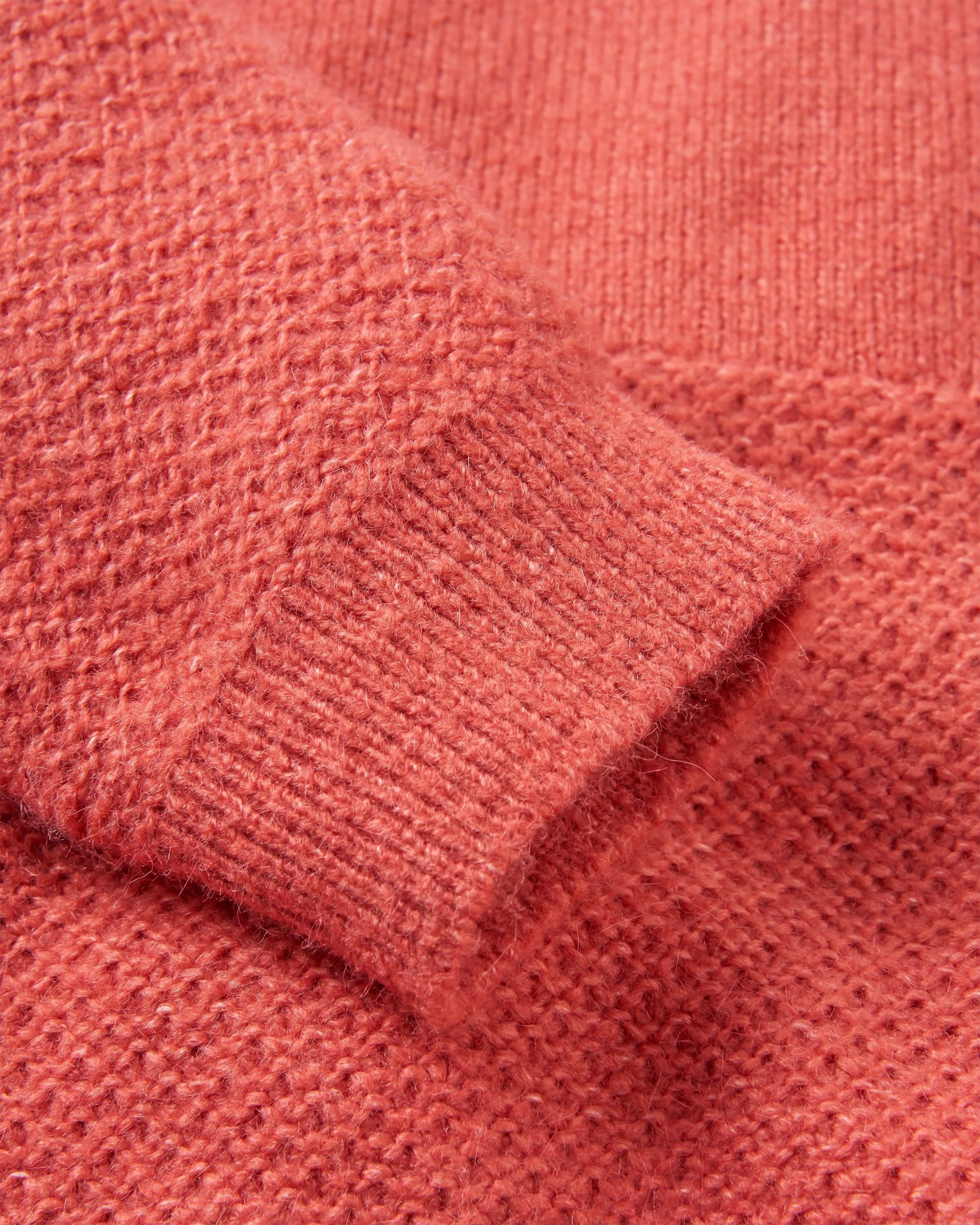 Cove Recycled Knitted Jumper - Mineral Red - Flatlay
