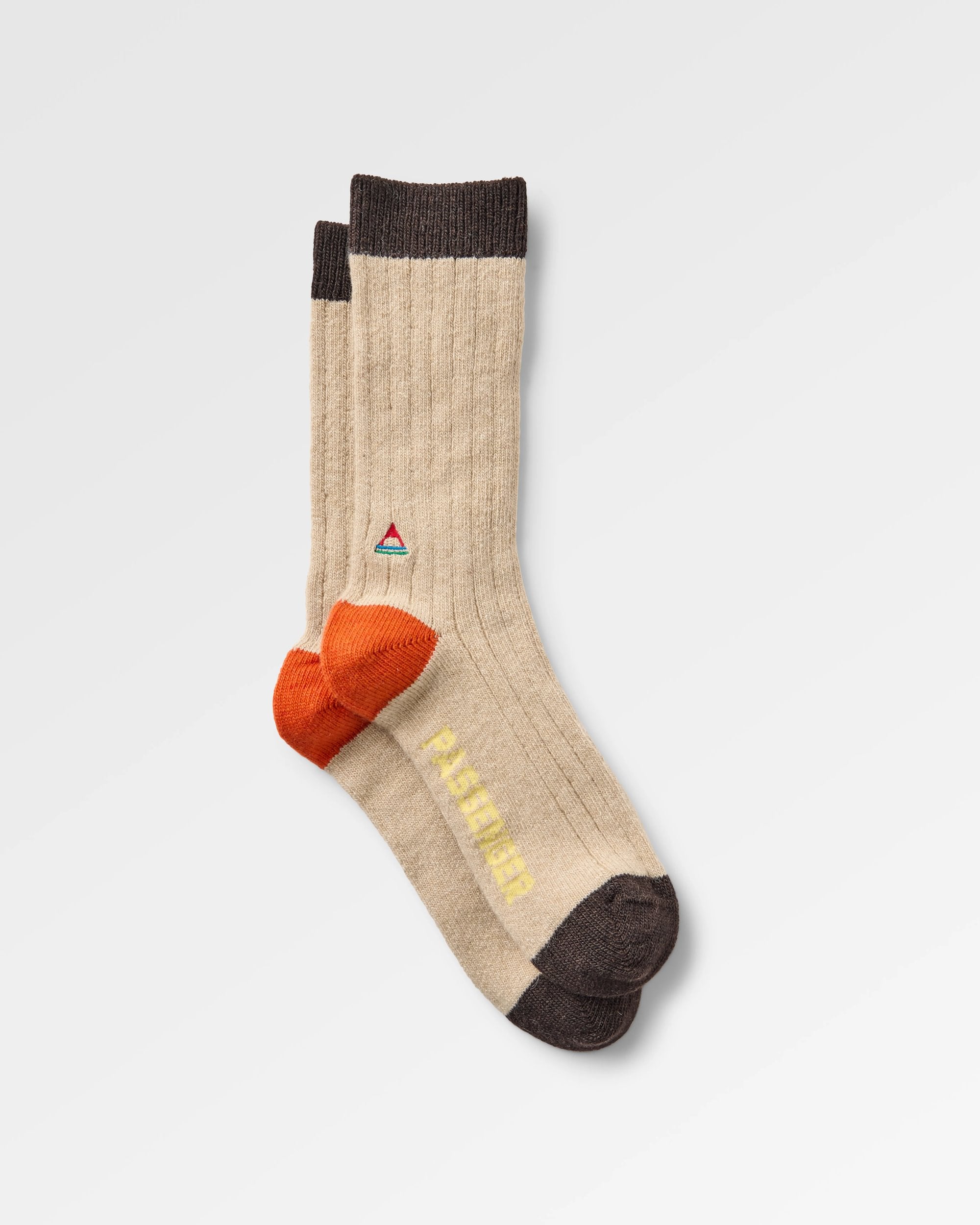 Koa Recycled Crew Sock - Stone - Flatlay