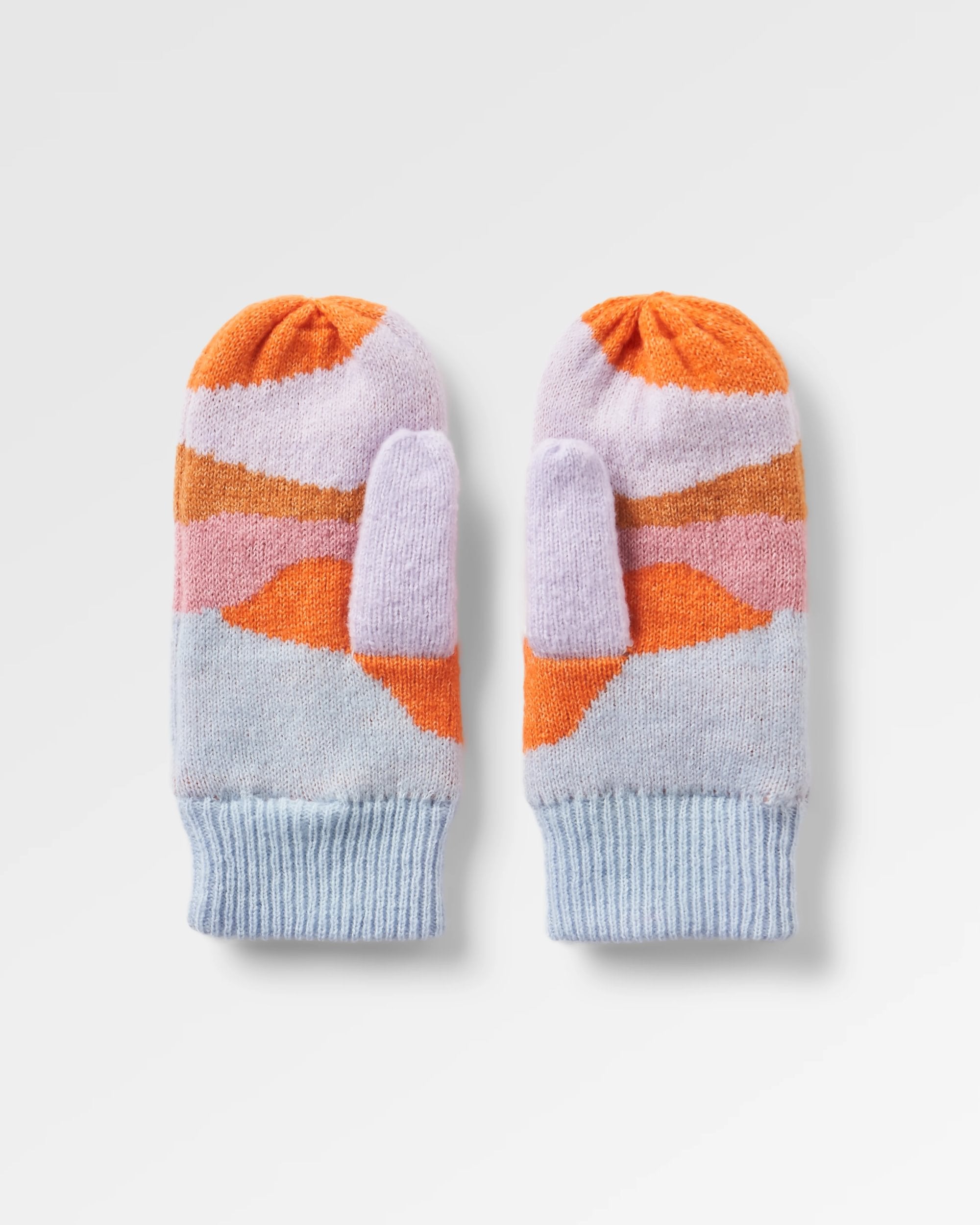 Scenic Recycled Fleece Lined Mittens - Scenic Sunrise Orange - Flatlay